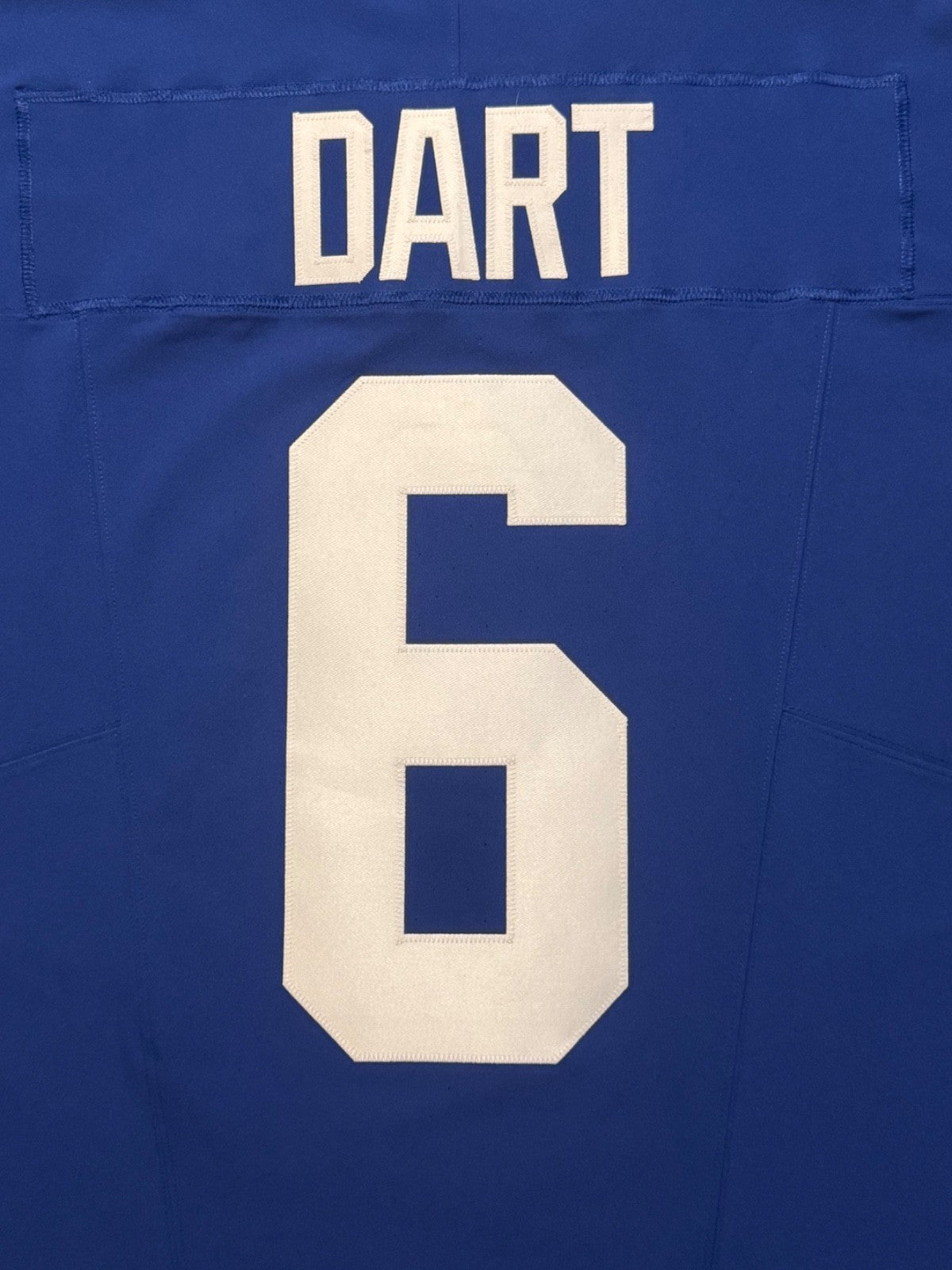Jaxson Dart New York Giants Jersey #6 Nike Vapor FUSE Elite Blue Size 48 (XL) NFL
