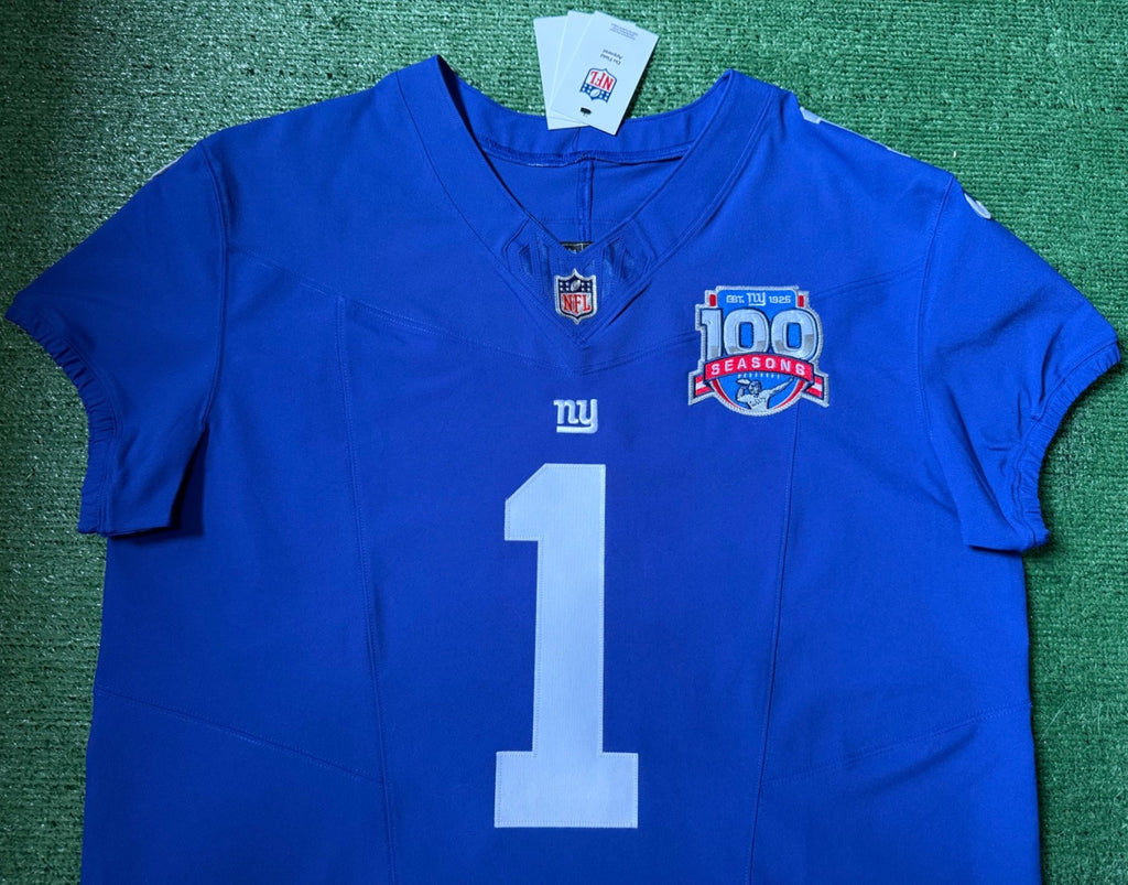 Malik Nabers New York Giants Jersey #1 Nike Vapor FUSE Elite Blue Size 48 (XL) NFL