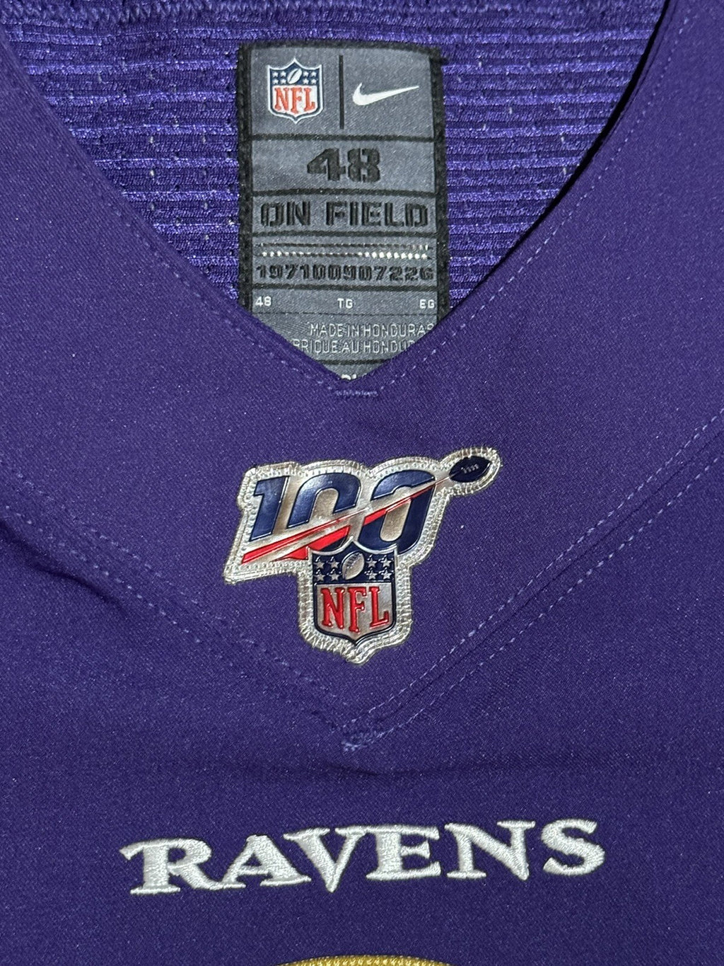 Lamar Jackson Baltimore Ravens Jersey #8 Nike Vapor Elite Purple Size 48 (XL) NFL