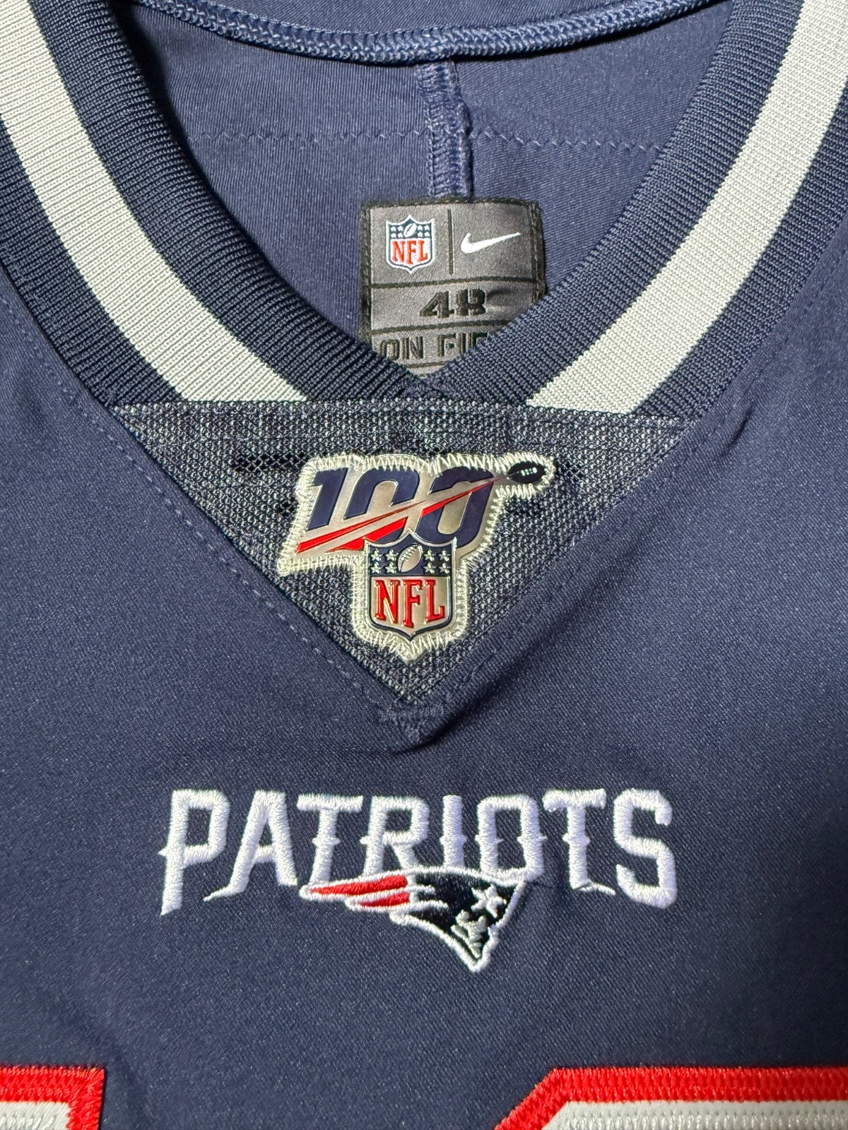 Tom Brady New England Patriots Jersey #12 Nike Vapor Elite Blue Size 48 (XL) NFL