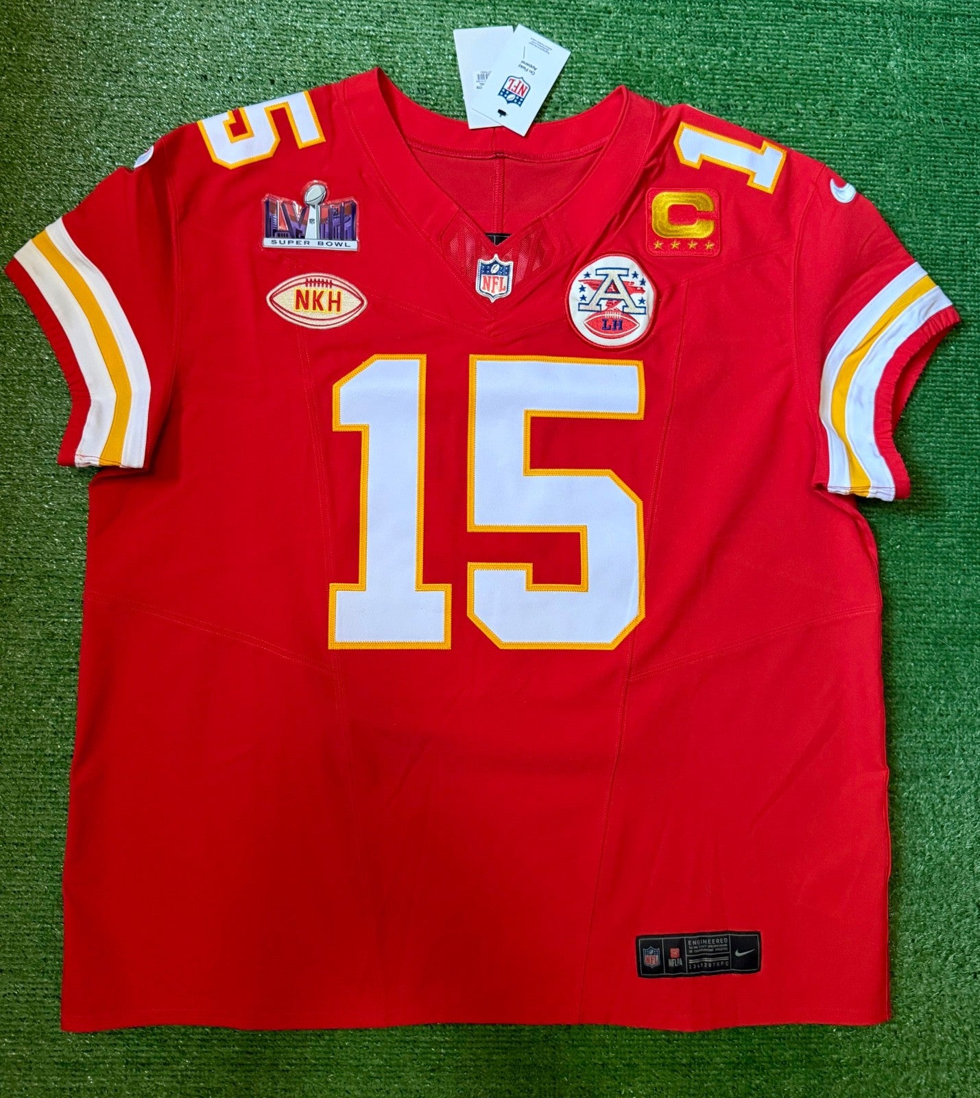 Patrick Mahomes Kansas City Chiefs Jersey #15 Nike Vapor FUSE Elite Red Size 52 (XXL) NFL