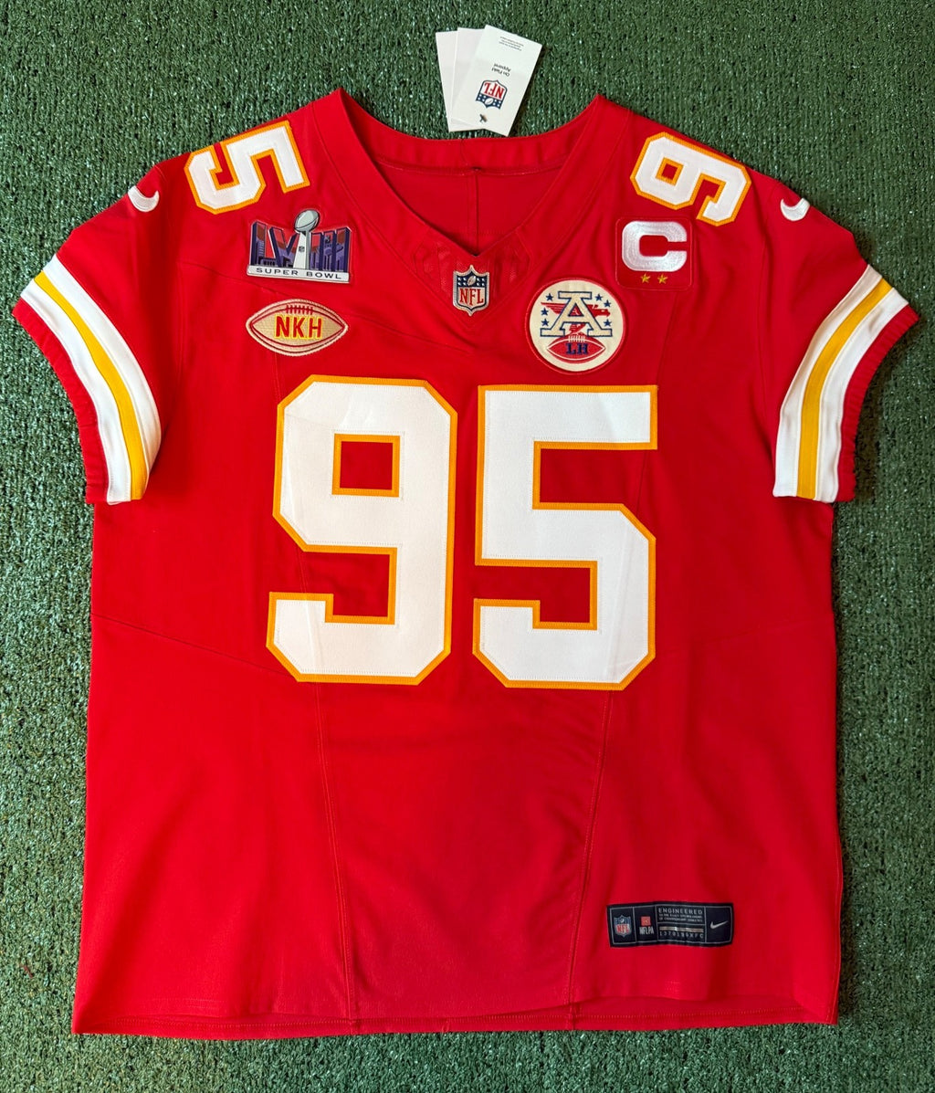 Chris Jones Kansas City Chiefs Jersey #95 Nike Vapor Fuse Elite Red Size 48 (XL) NFL