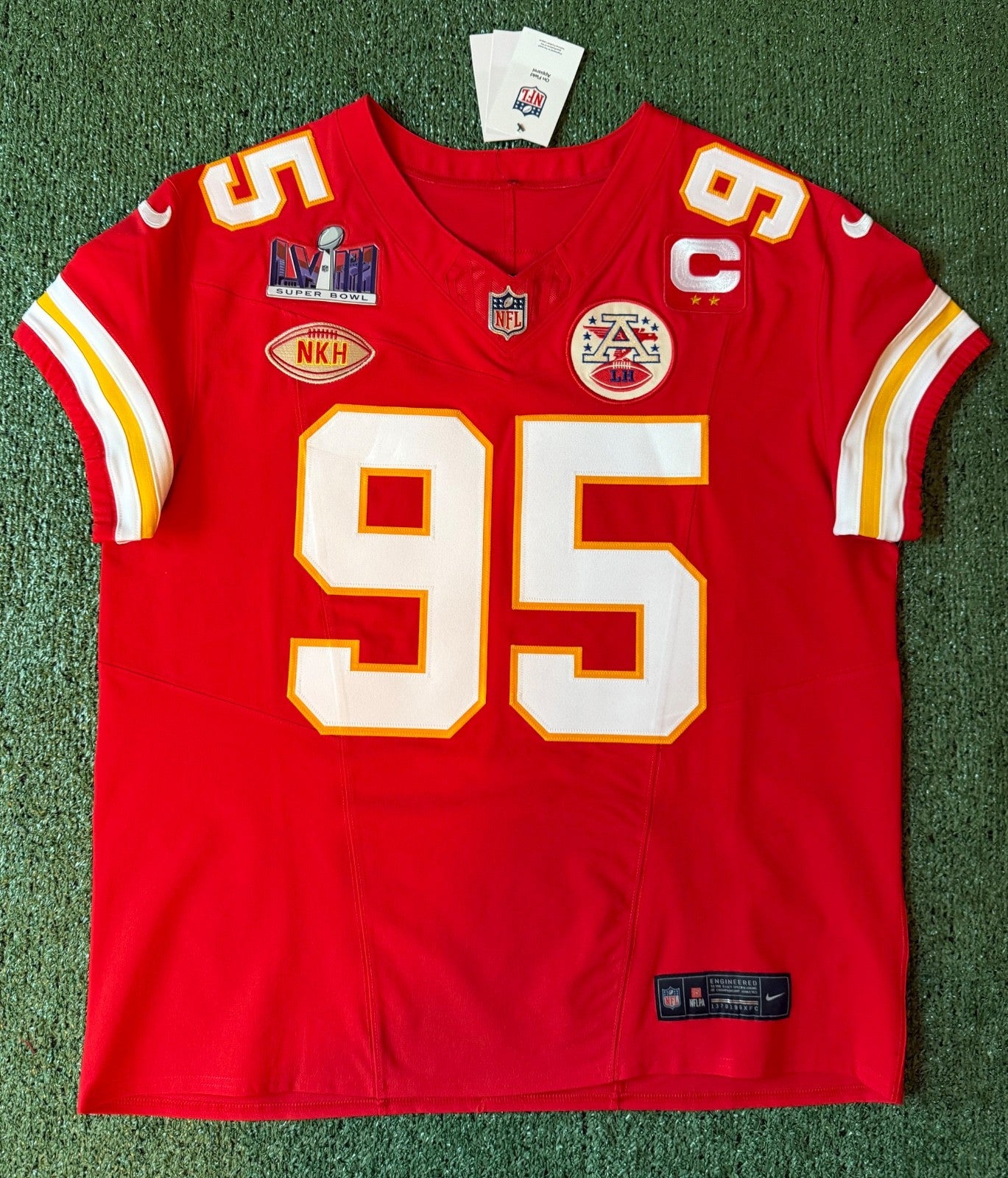 Chris Jones Kansas City Chiefs Jersey #95 Nike Vapor Fuse Elite Red Size 48 (XL) NFL