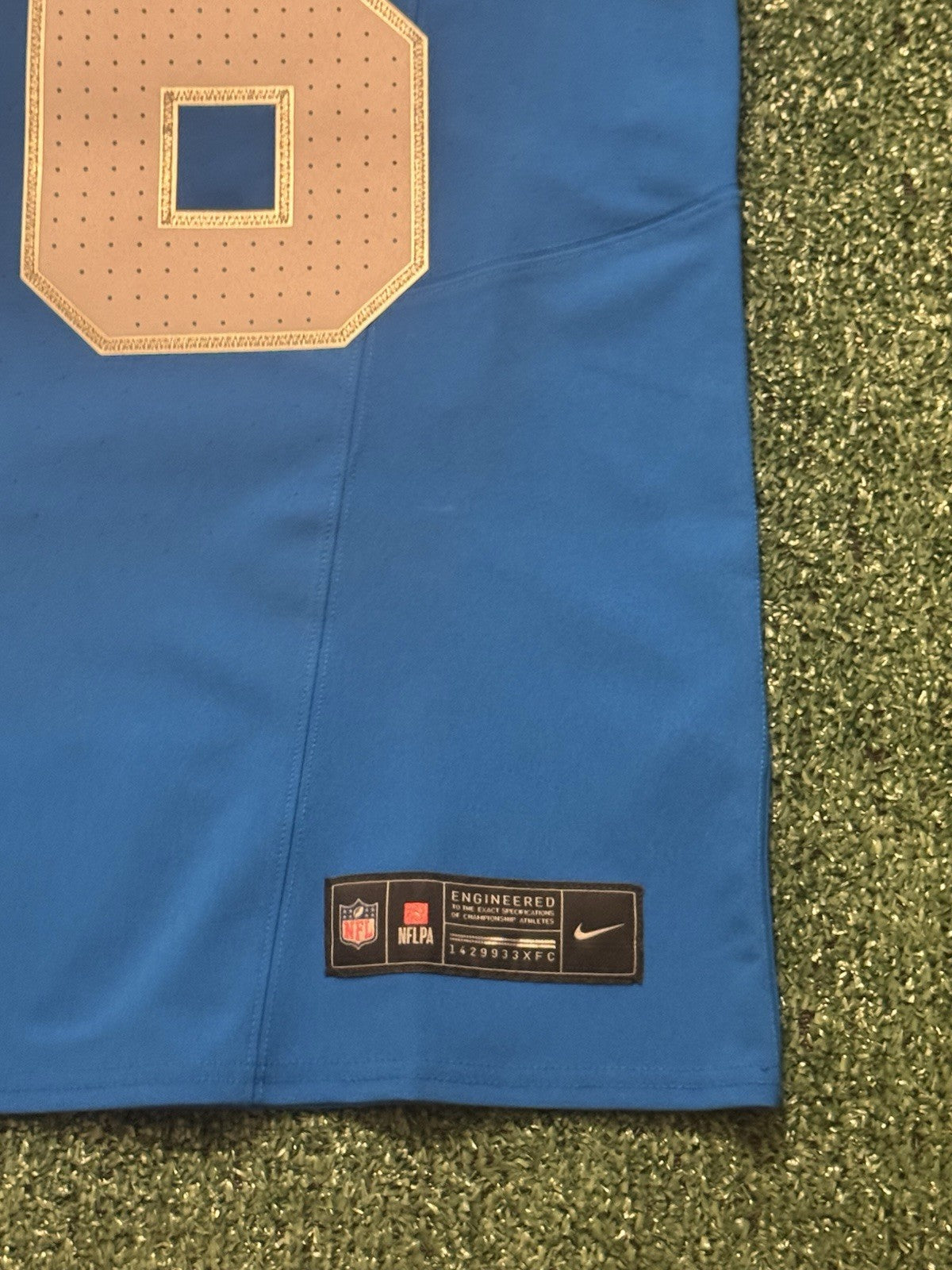 Jahmyr Gibbs Detroit Lions Jersey #26 Nike Vapor FUSE Elite Blue Size 40 (Medium) NFL