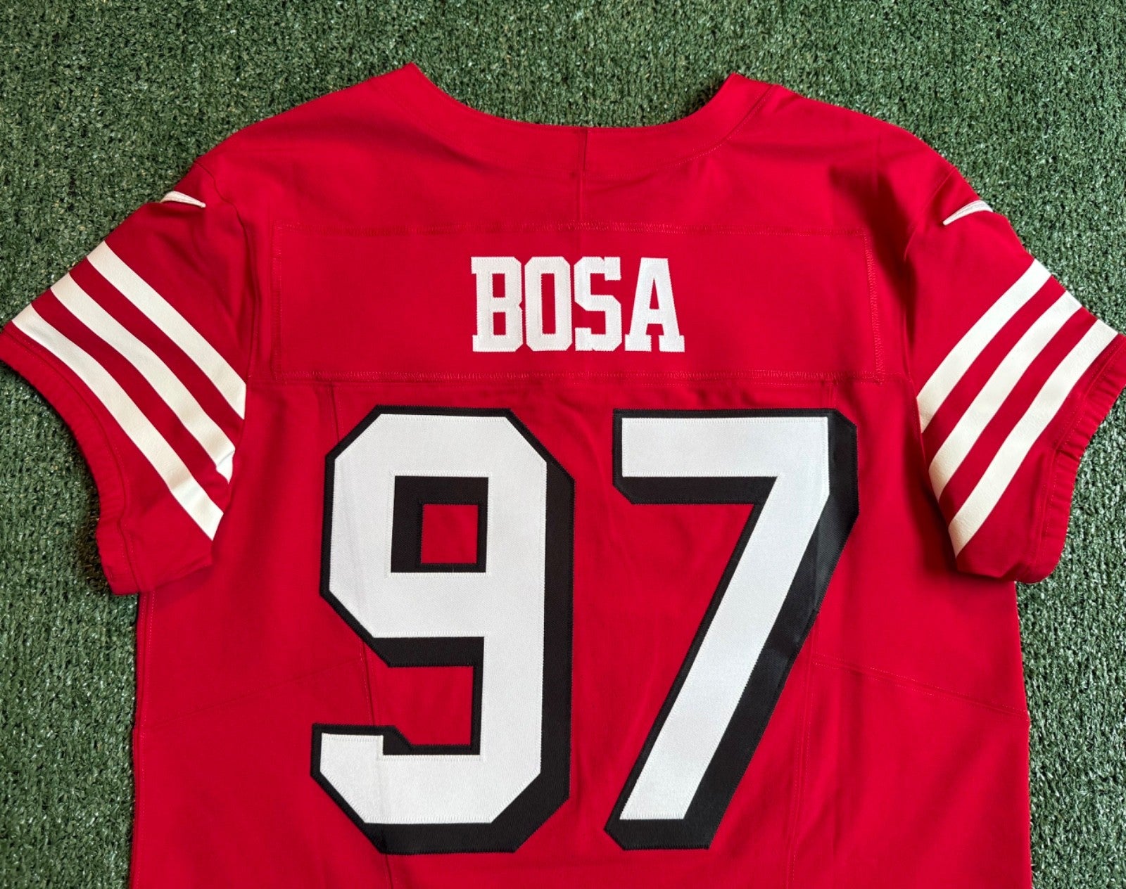 Nick Bosa San Francisco 49ers
Jersey #97 Nike Vapor FUSE Elite red Size 44 (Large) NFL