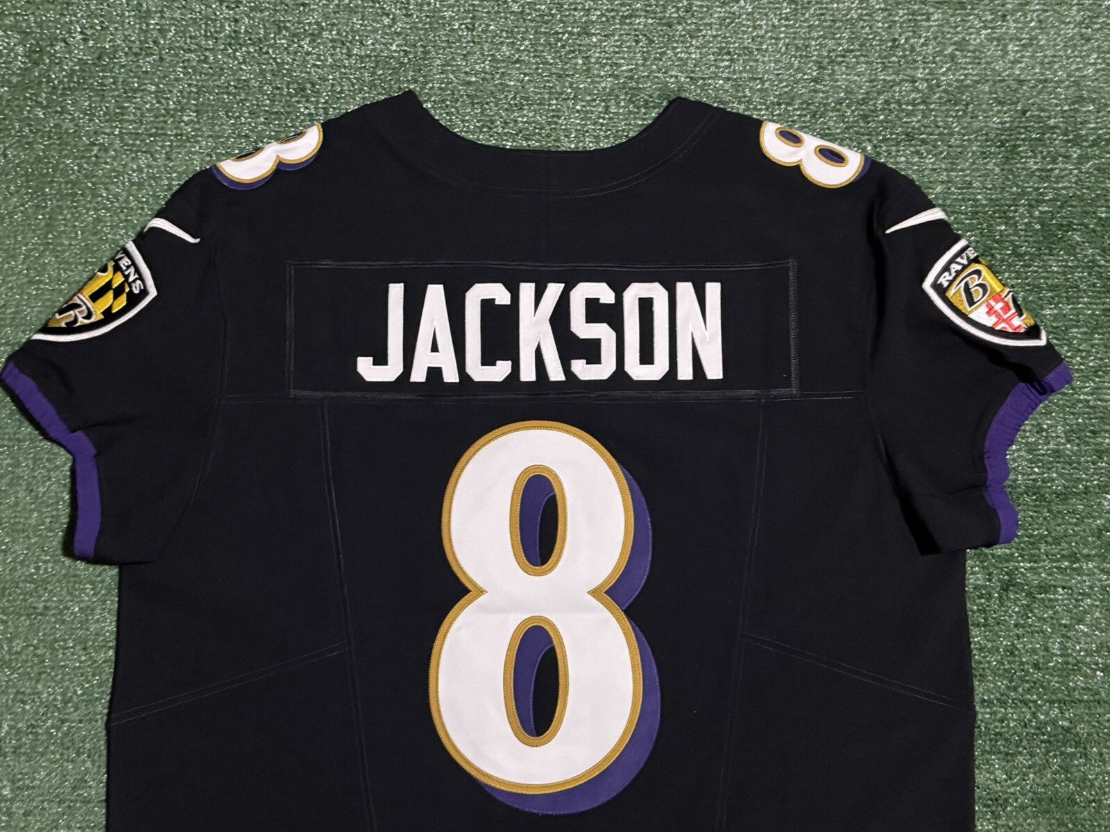 Lamar Jackson Baltimore Ravens Jersey #8 Nike Vapor FUSE Elite Black Size 48 (XL) NFL