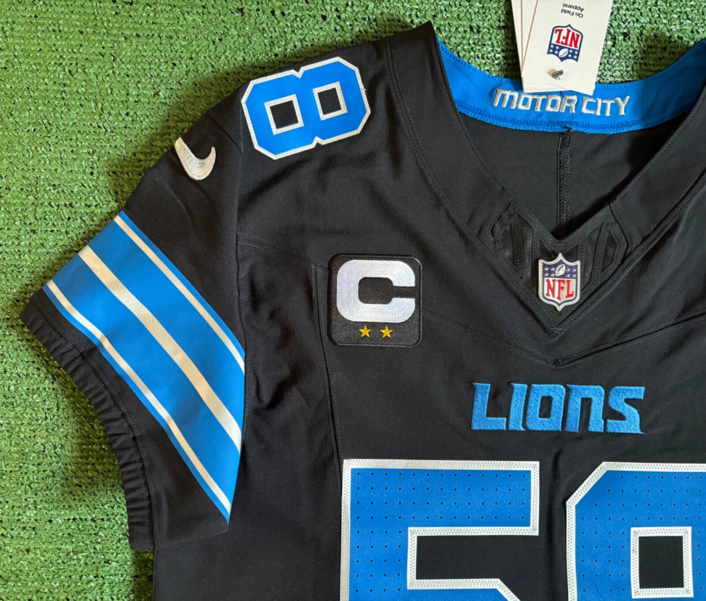 Penei Sewell Detroit Lions Jersey #58 Nike Vapor FUSE Elite Black 44 (Large) NFL