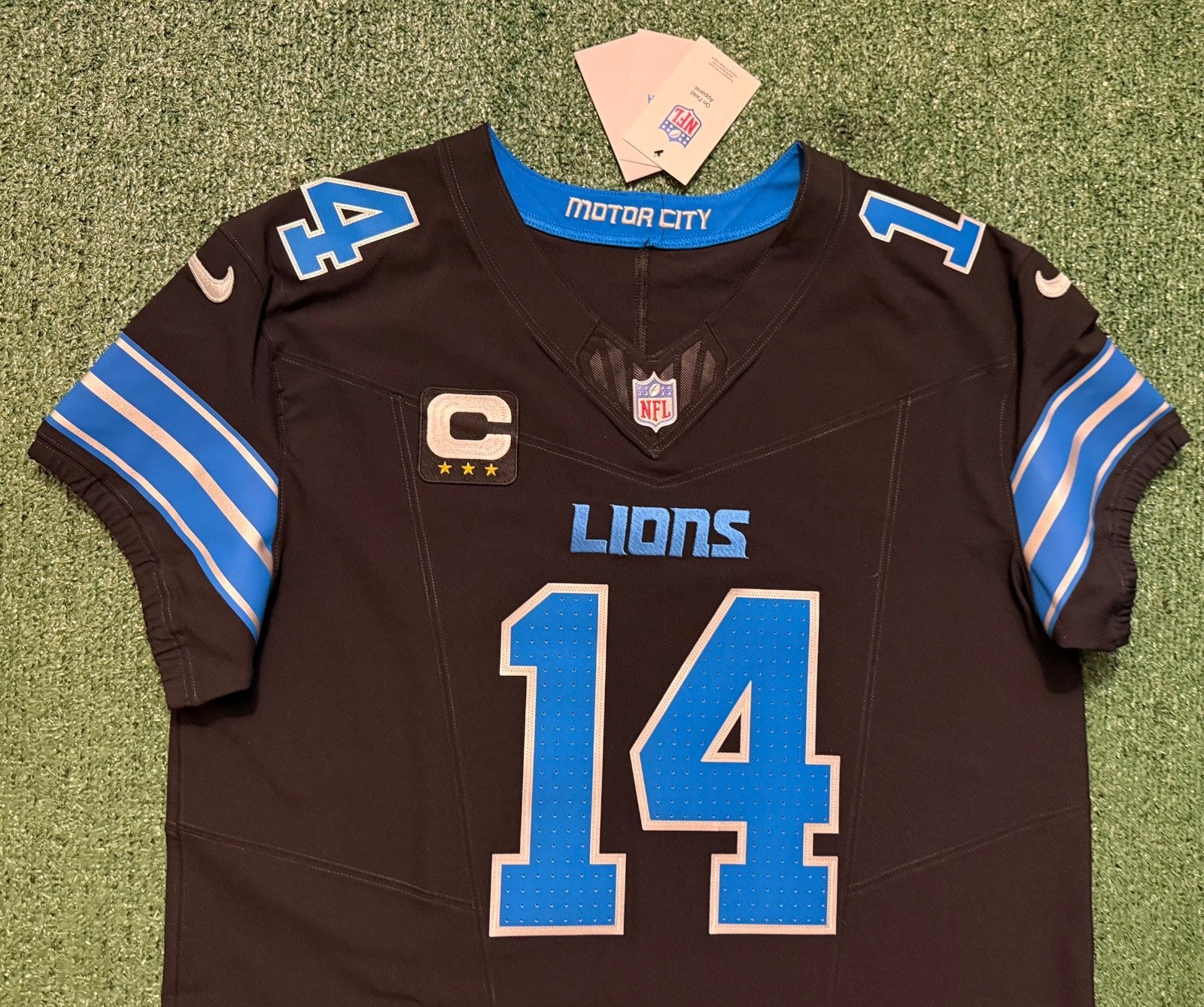 Amon Ra St Brown Detroit Lions Jersey #14 Nike Vapor FUSE Elite Black Size 48 (XL) NFL