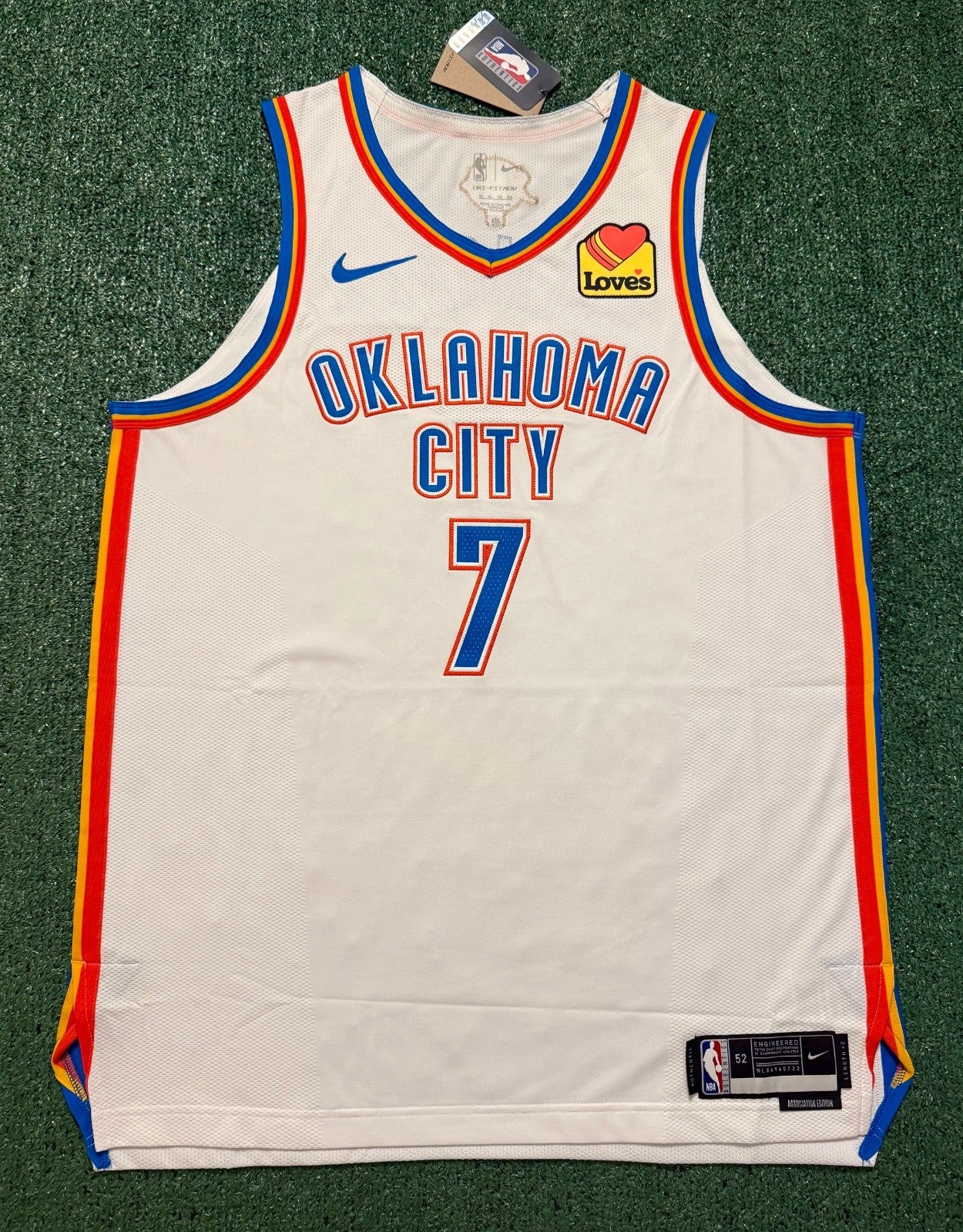 Chet Holmgren Oklahoma City Thunder Jersey #7 Nike ADV Authentic White Size 52 (XL) NBA