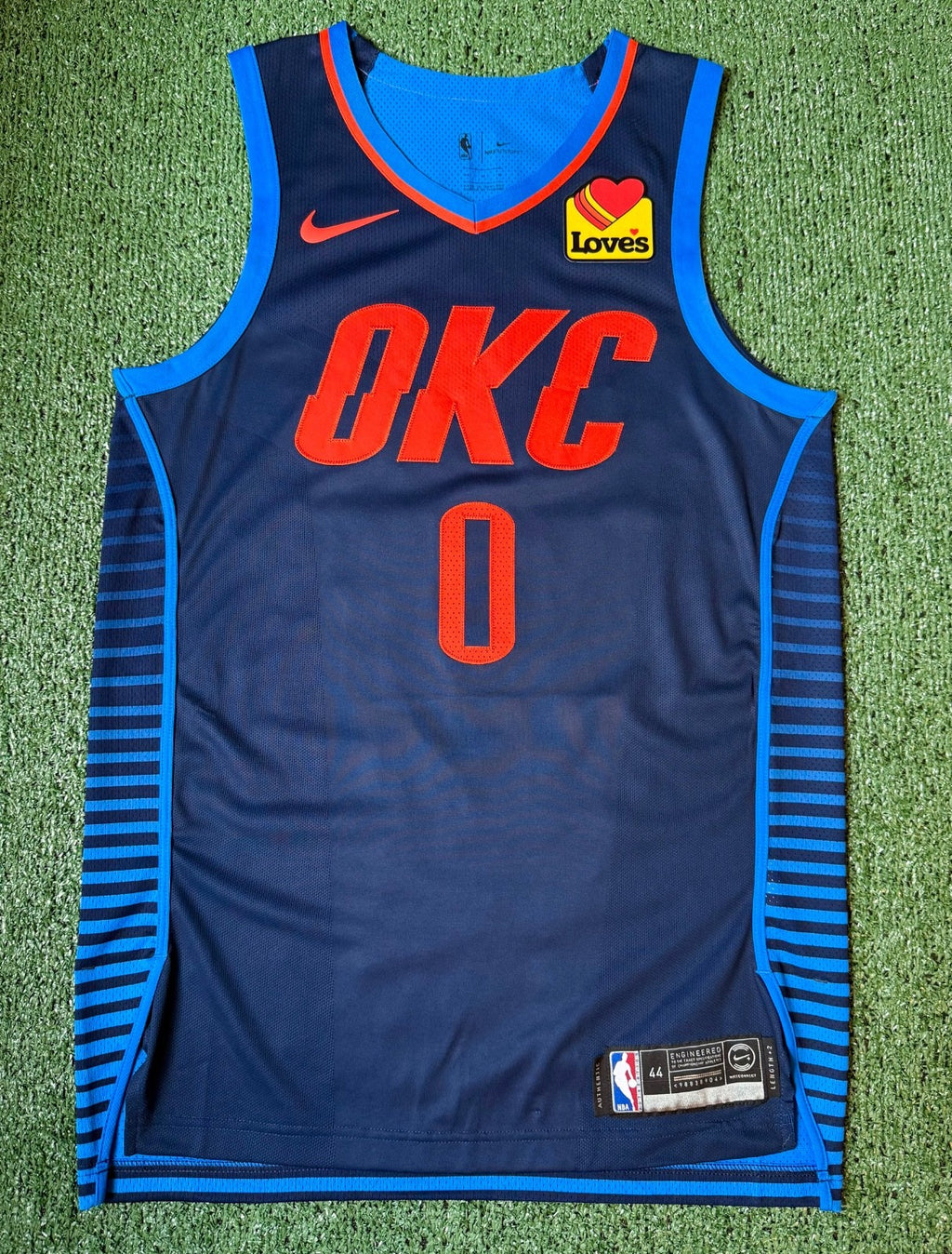 Russell Westbrook Oklahoma City Thunder Jersey #0 Nike Aeroswift Authentic Blue Size 44 (M) NBA