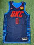 Russell Westbrook Oklahoma City Thunder Jersey #0 Nike Aeroswift Authentic Blue Size 44 (M) NBA