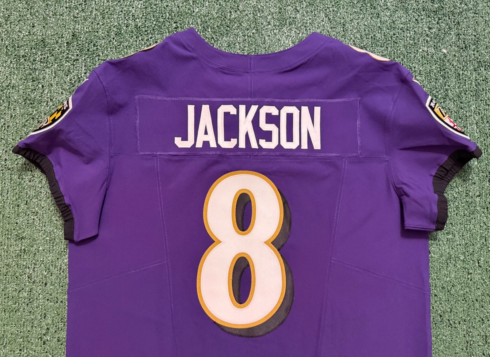 Lamar Jackson Baltimore Ravens Jersey #8 Nike Vapor FUSE Elite Purple Size 48 (XL) NFL