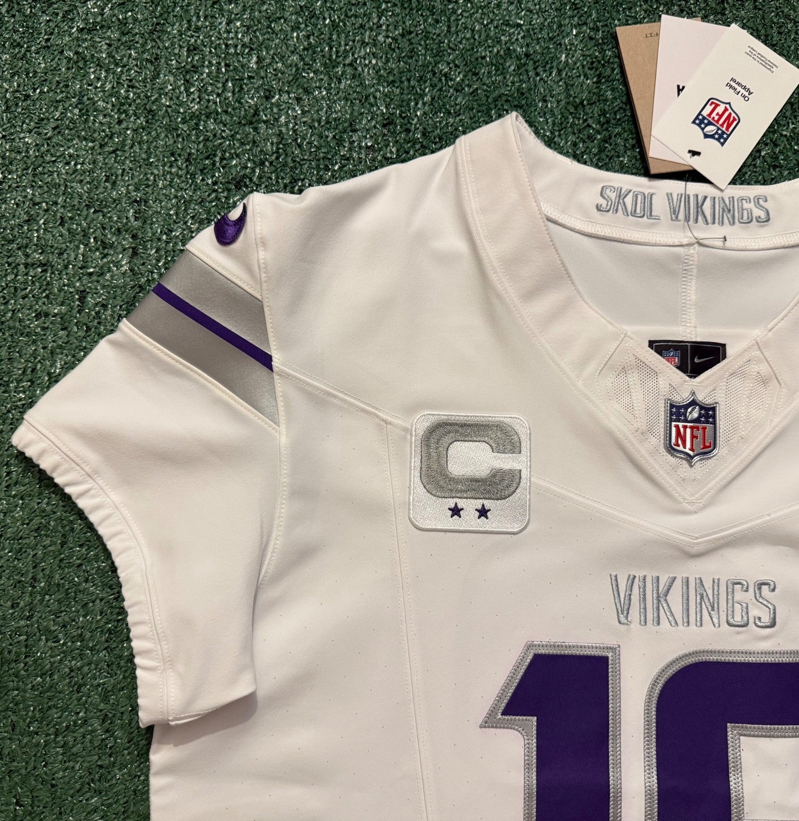 Justin Jefferson Minnesota Vikings Jersey #18 Nike Vapor FUSE Elite White Size 44 (Large) NFL