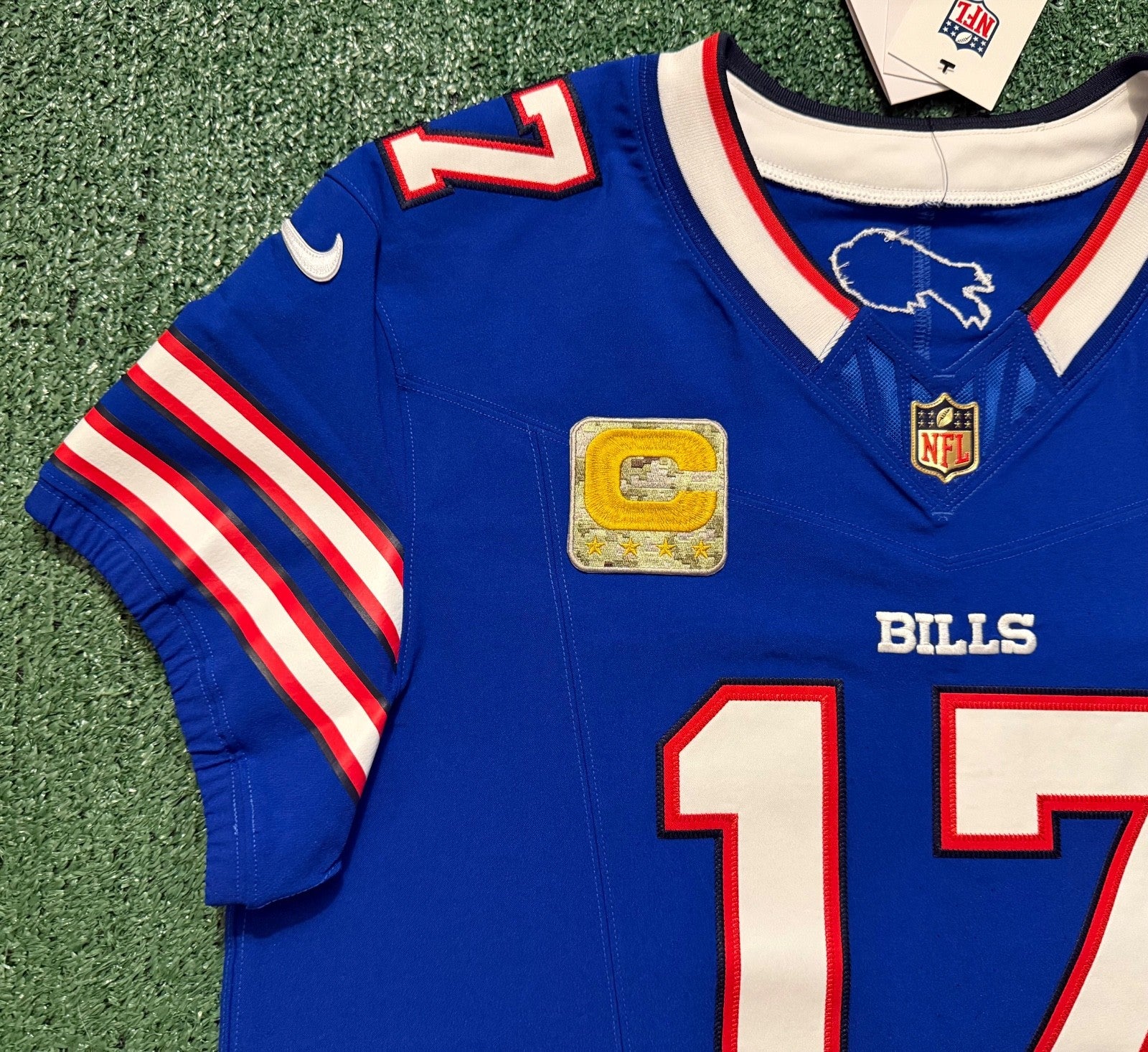 Josh Allen Buffalo Bills Jersey #17 Nike Vapor Fuse Elite Blue Size 44 (L) NFL