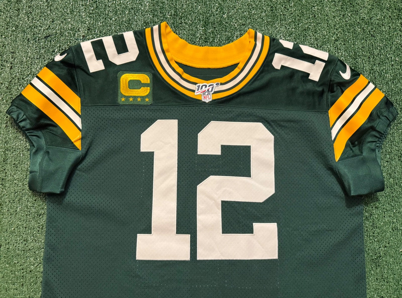 Aaron Rodgers Green Bay Packers Jersey #12 Nike Vapor Elite Green Size 44 (Large) NFL