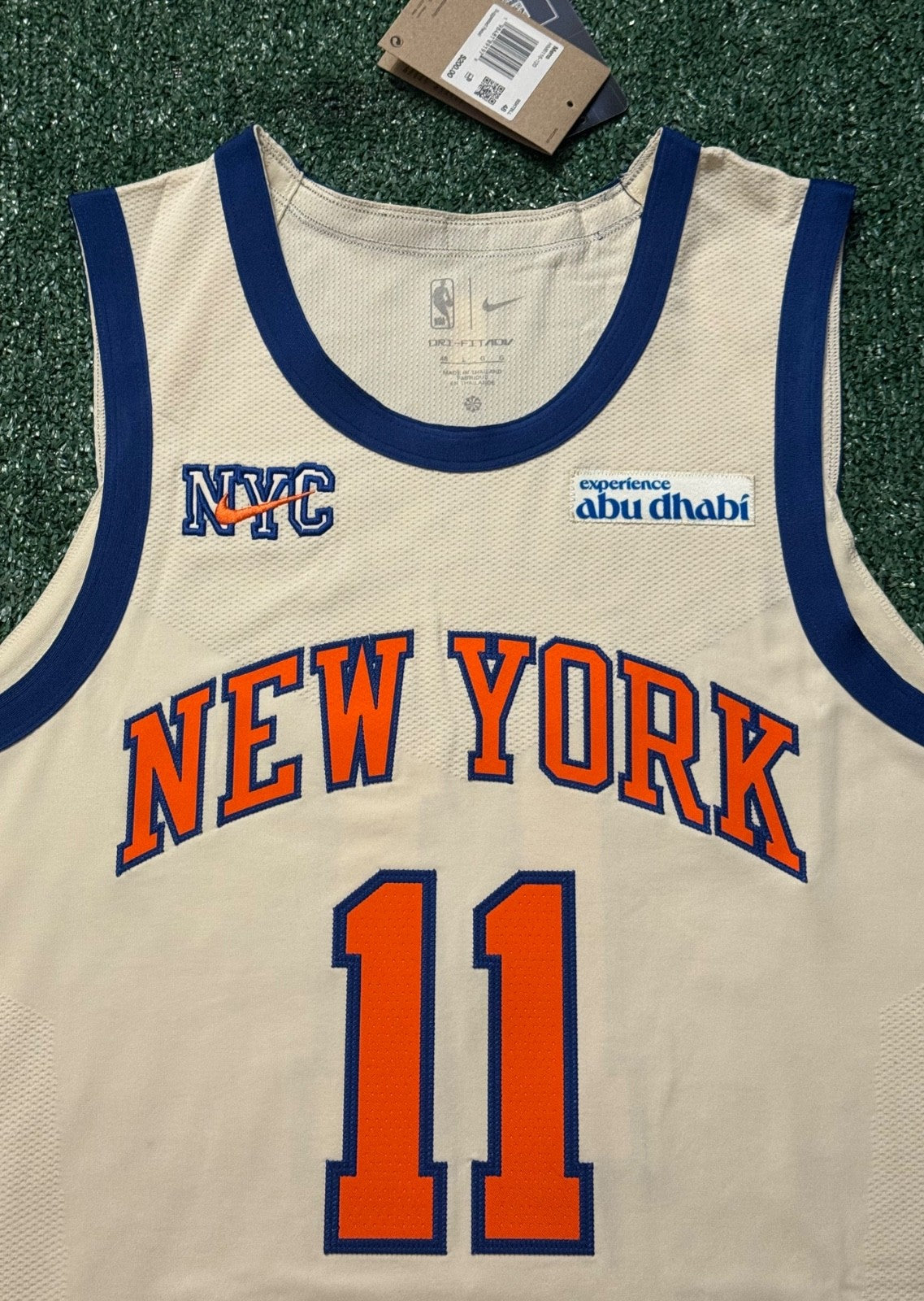 Jalen Brunson New York Knicks Jersey #11 Nike ADV Authentic Cream Size 48 (L) NBA