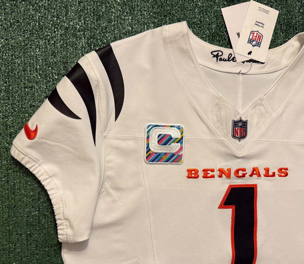 Ja'Marr Chase Cincinnati Bengals Jersey #1 Nike Vapor Fuse Elite White Size 44 (L) NFL