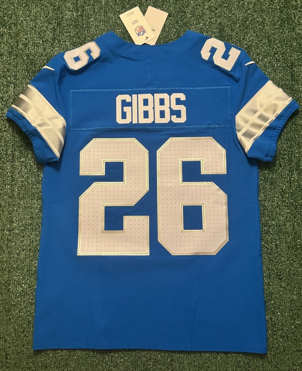 Jahmyr Gibbs Detroit Lions Jersey #26 Nike Vapor FUSE Elite Blue Size 40 (Medium) NFL