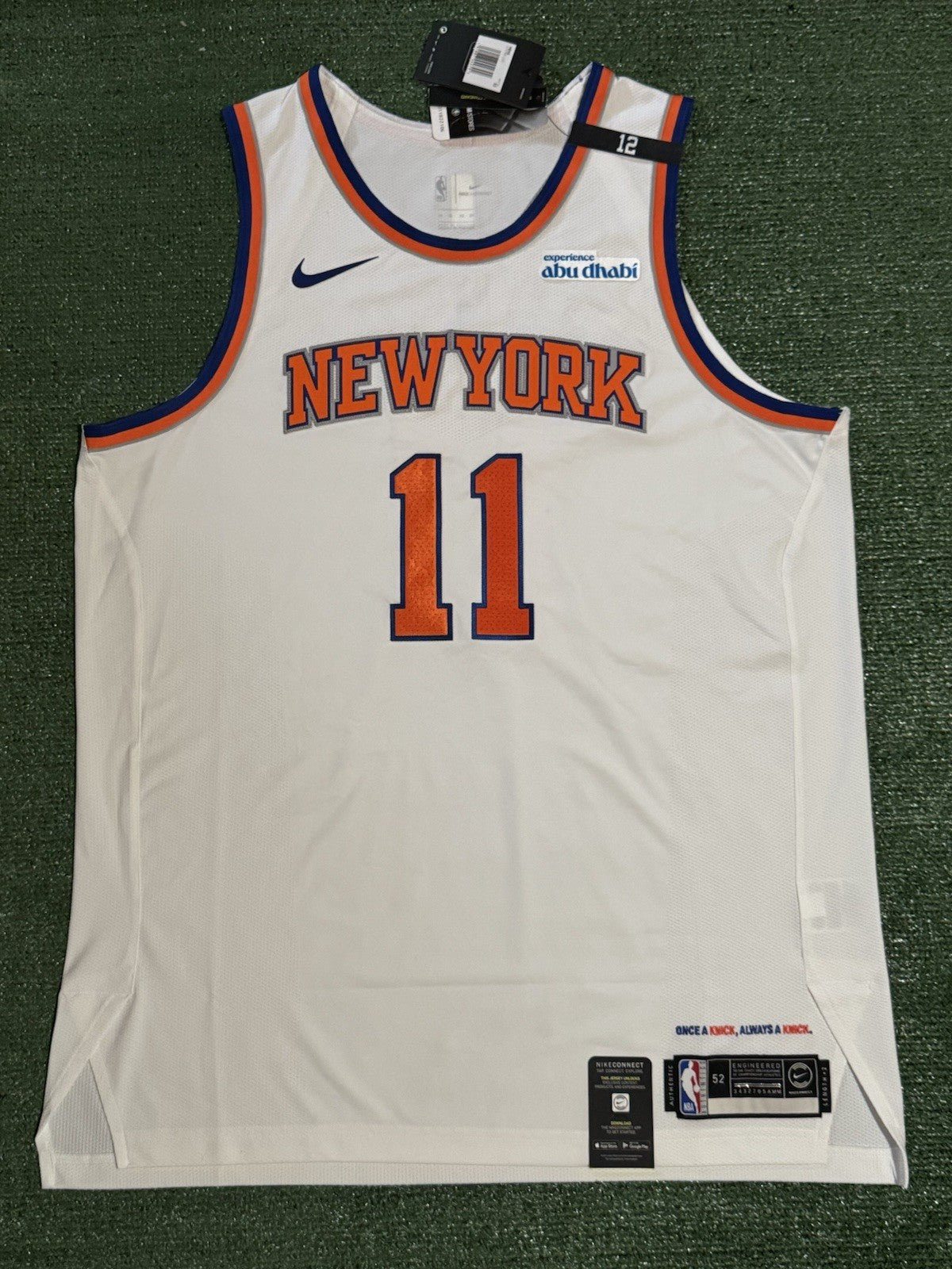 Jalen Brunson New York Knicks Jersey #11 Nike VaporKnit Authentic White Size 52 (XL) NBA