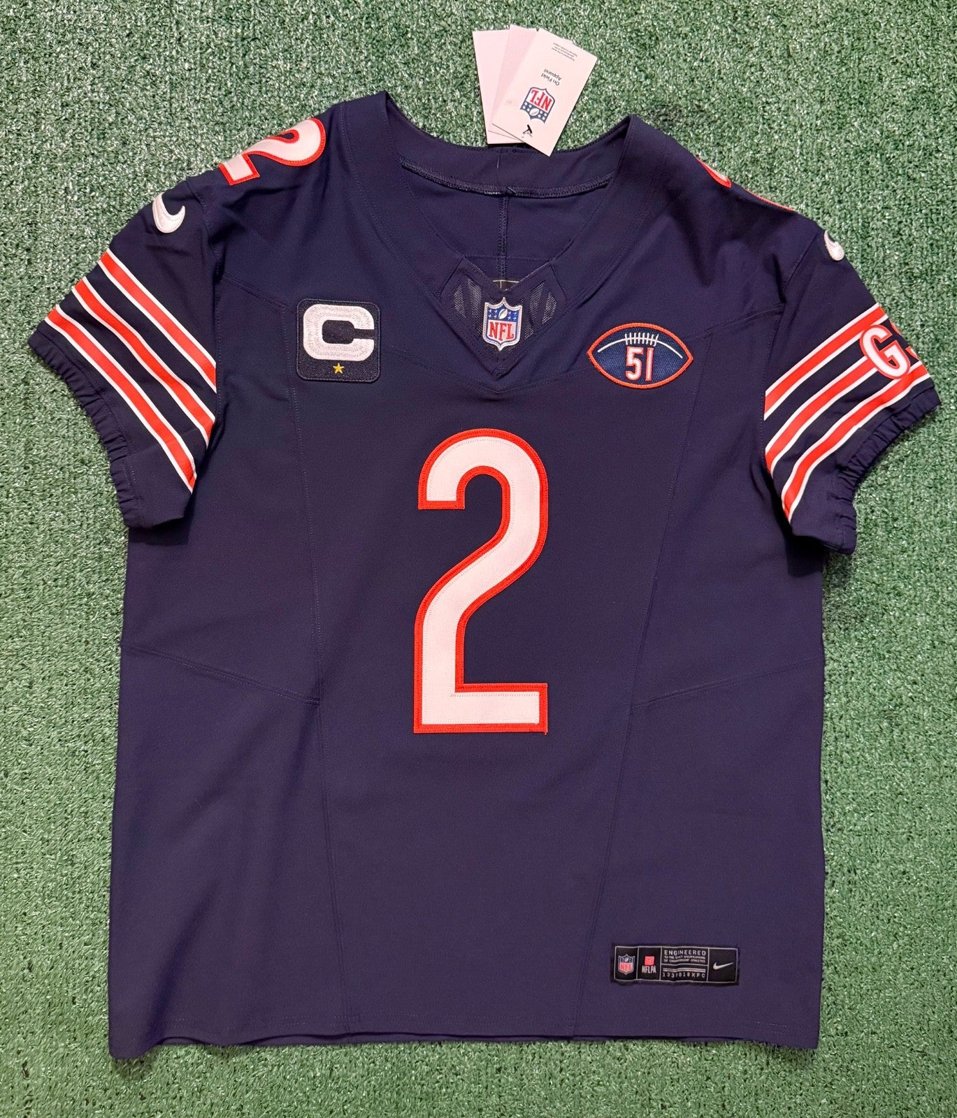 Dj Moore Chicago Bears Jersey #2 Nike Vapor FUSE Elite Navy Size 44 (Large) NFL