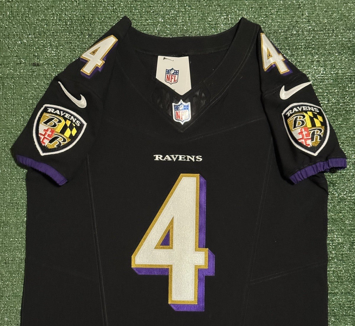 Zay Flowers Baltimore Ravens Jersey #4 Nike Vapor FUSE Elite Black Size 40 (M) NFL