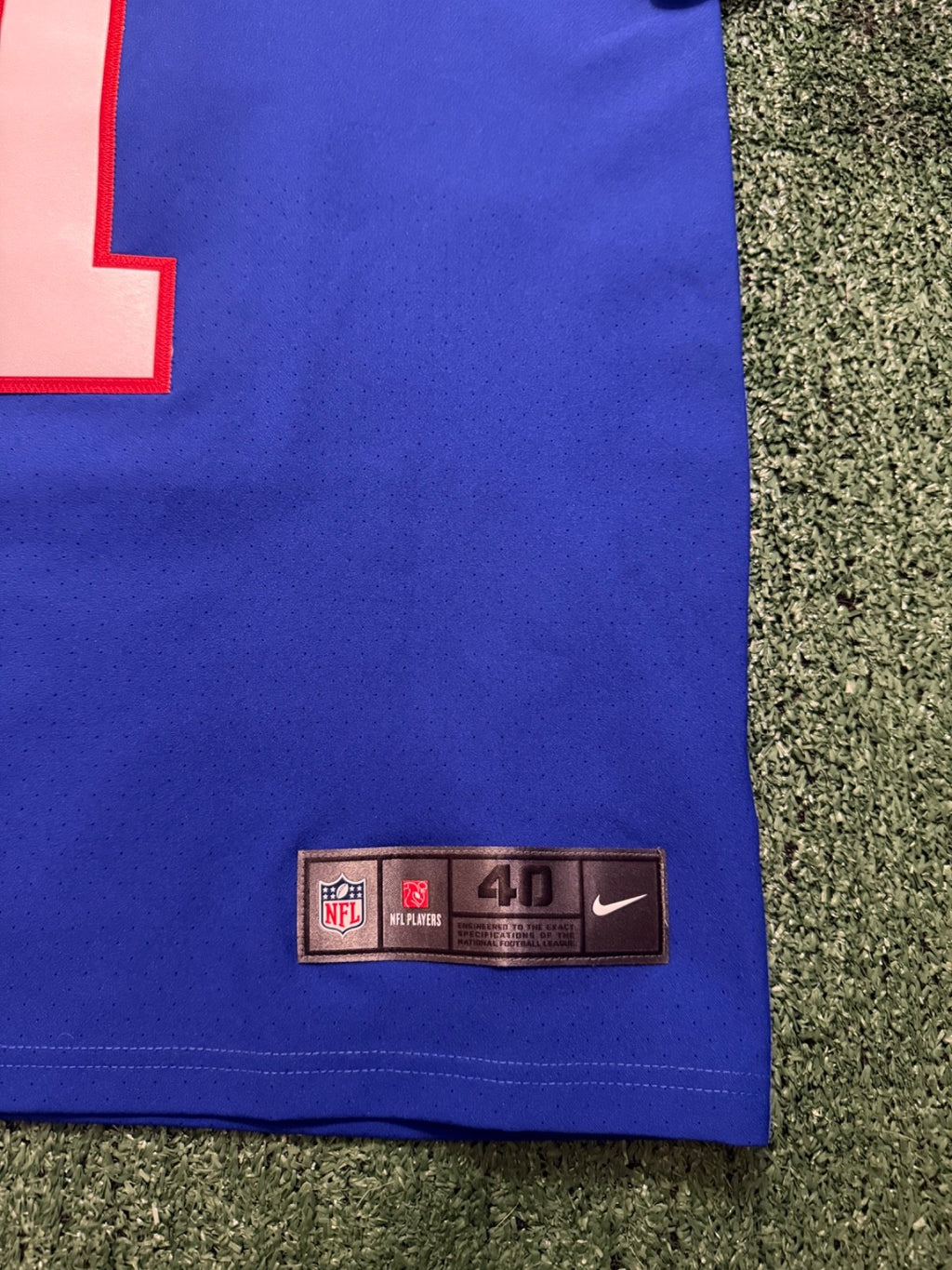 Malik Nabers New York Giants Jersey #1 Nike Vapor Elite Blue Size 40 (Medium) NFL