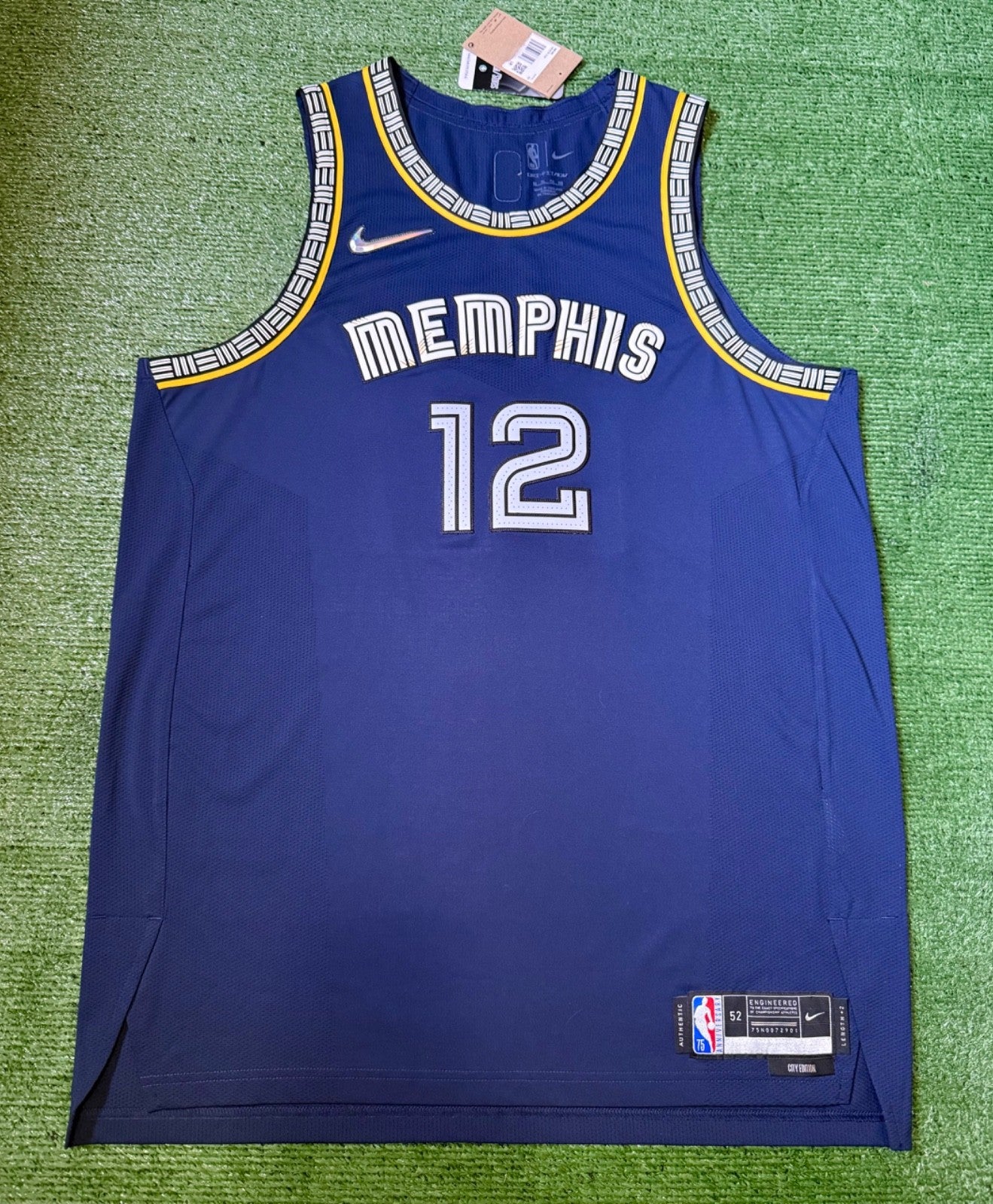 Ja Morant Memphis Grizzlies Jersey #12 Nike ADV Authentic Blue Size 52 (XL) NBA