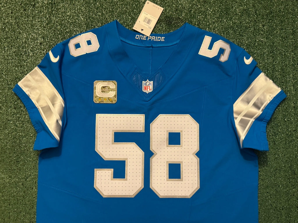 Penei Sewell Detroit Lions Jersey #58 Nike Vapor FUSE Elite Blue 48 (XL) NFL