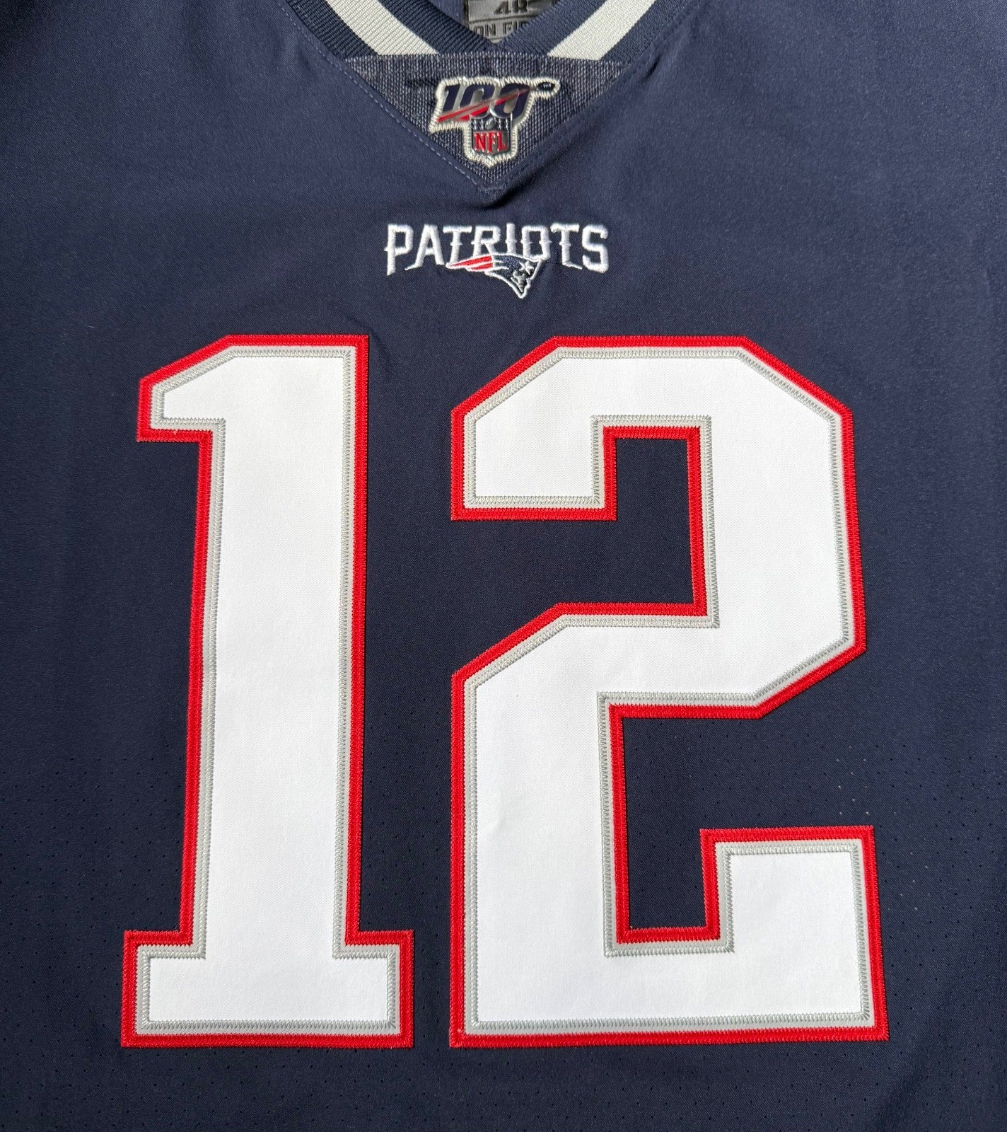 Tom Brady New England Patriots Jersey #12 Nike Vapor Elite Blue Size 48 (XL) NFL