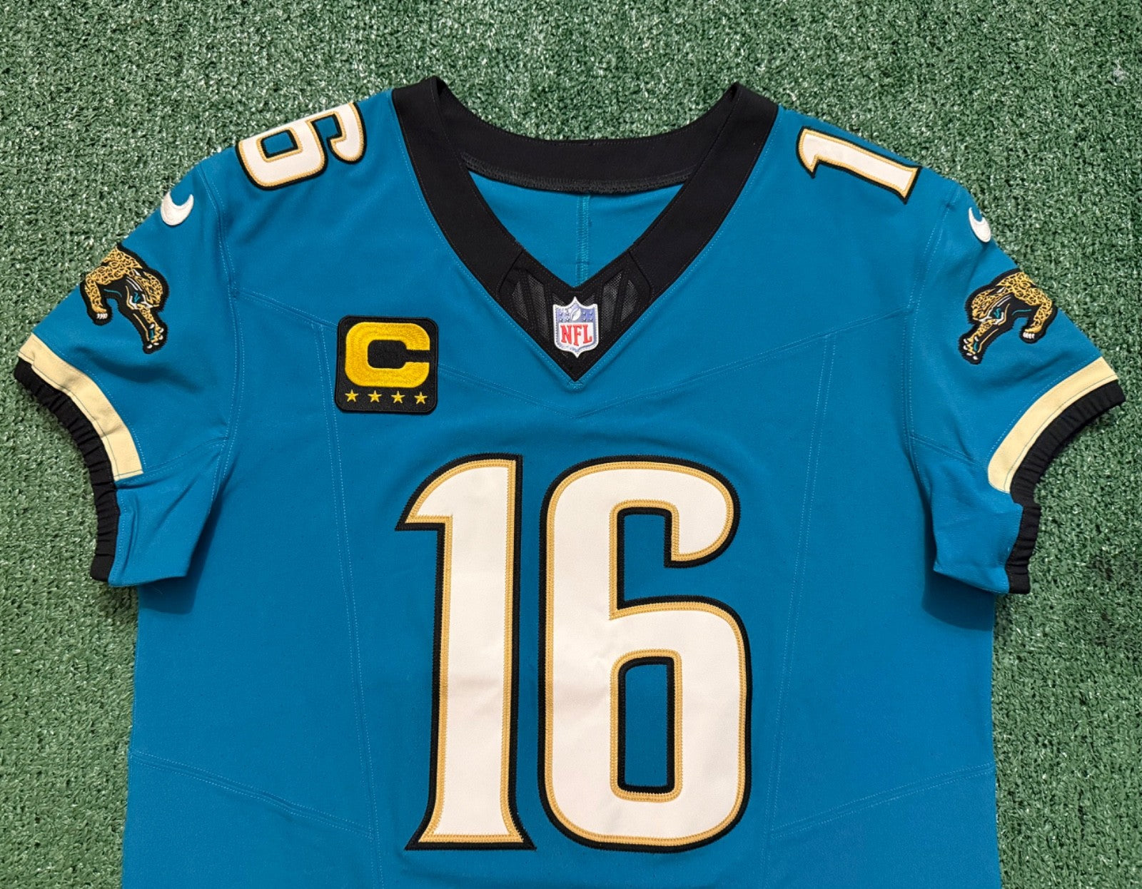 Trevor Lawrence Jacksonville Jaguars Jersey #16 Nike Vapor Fuse Elite Teal Size 44 (L) NFL