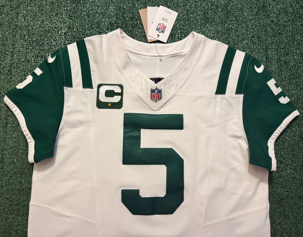 Garrett Wilson New York Jets Jersey #5 Nike Vapor Fuse Elite White Size 44 (L) NFL