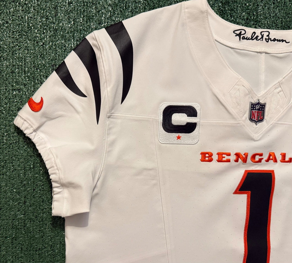 Ja'Marr Chase Cincinnati Bengals Jersey #1 Nike Vapor Fuse Elite White Size 48 (XL) NFL