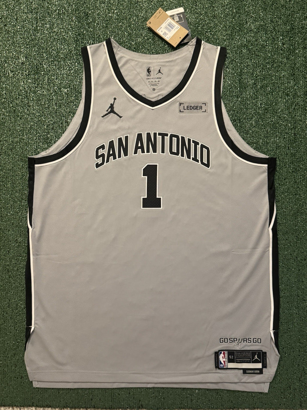 Victor Wembanyama San Antonio Spurs Jersey #1 Nike ADV Authentic Gray Size 52 (XL) NBA