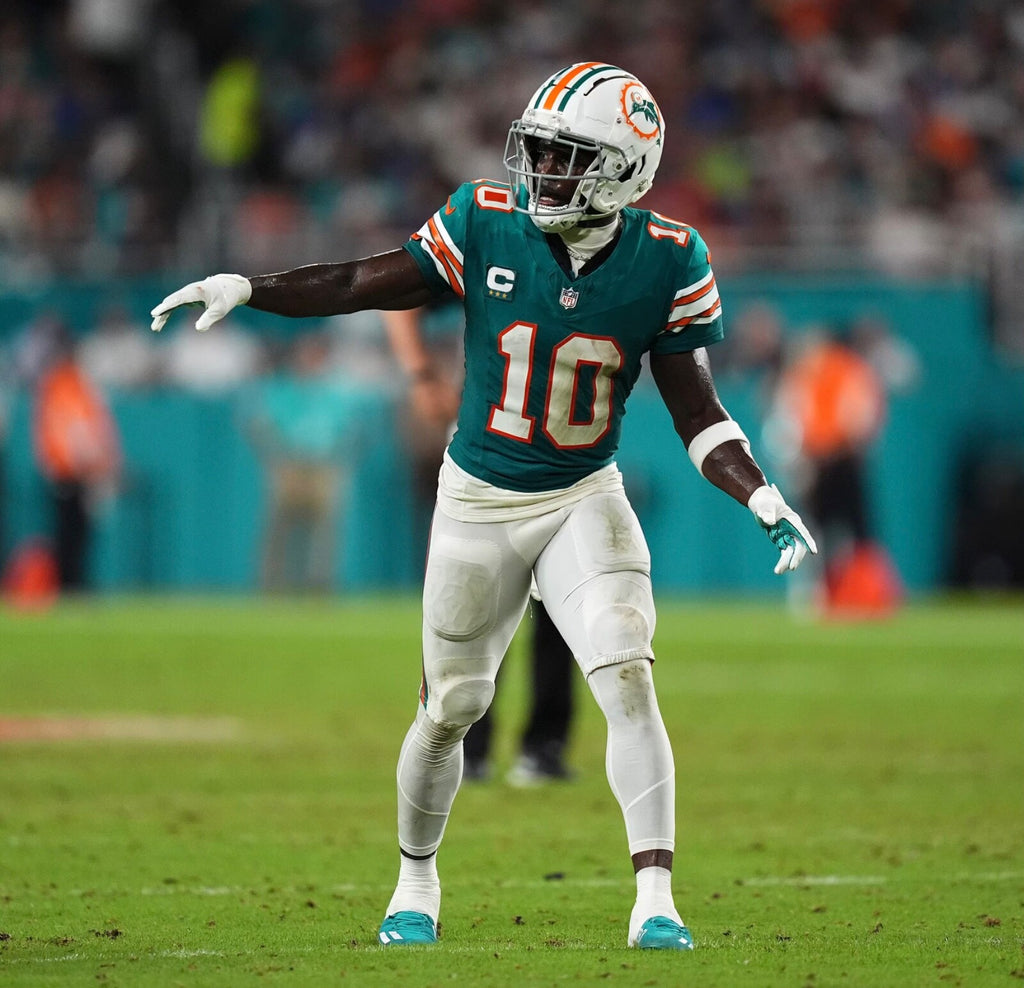 Tyreek Hill Miami Dolphins Jersey #10 Nike Vapor Fuse Elite Blue Size 44 (L) NFL