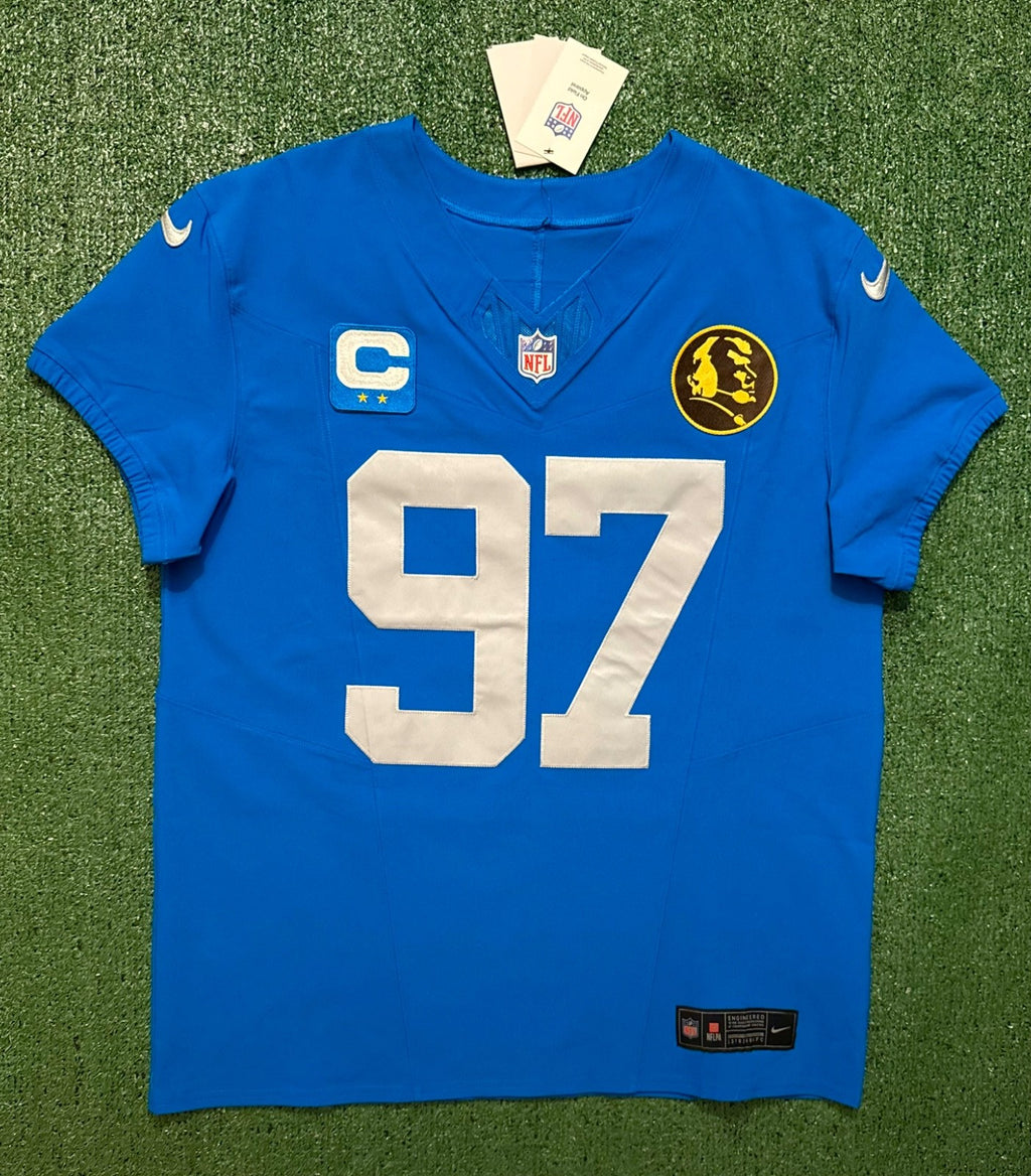 Aidan Hutchinson Detroit Lions Jersey #97 Nike Vapor FUSE Elite Blue size 44 (Large) NFL