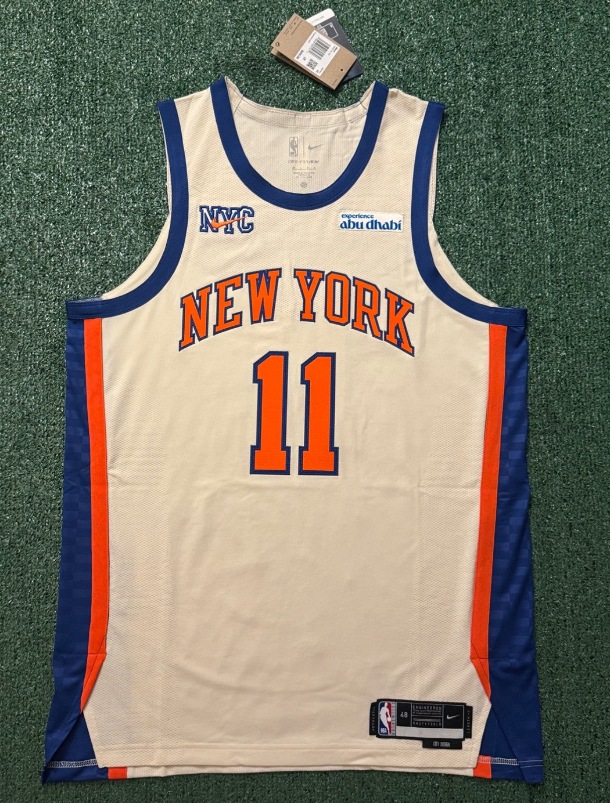 Jalen Brunson New York Knicks Jersey #11 Nike ADV Authentic Cream Size 48 (L) NBA