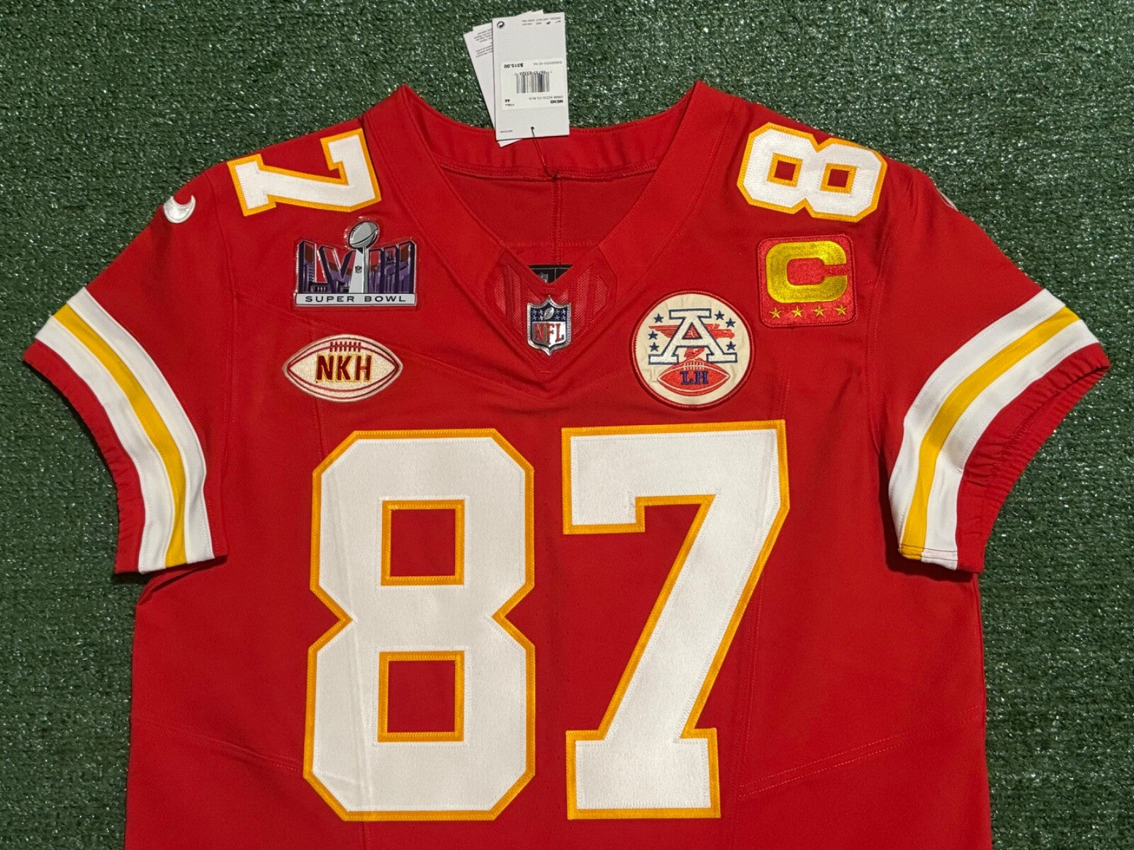Travis Kelce Kansas City Chiefs Jersey #87 Nike Vapor Fuse Elite Red Size 44 (L) NFL