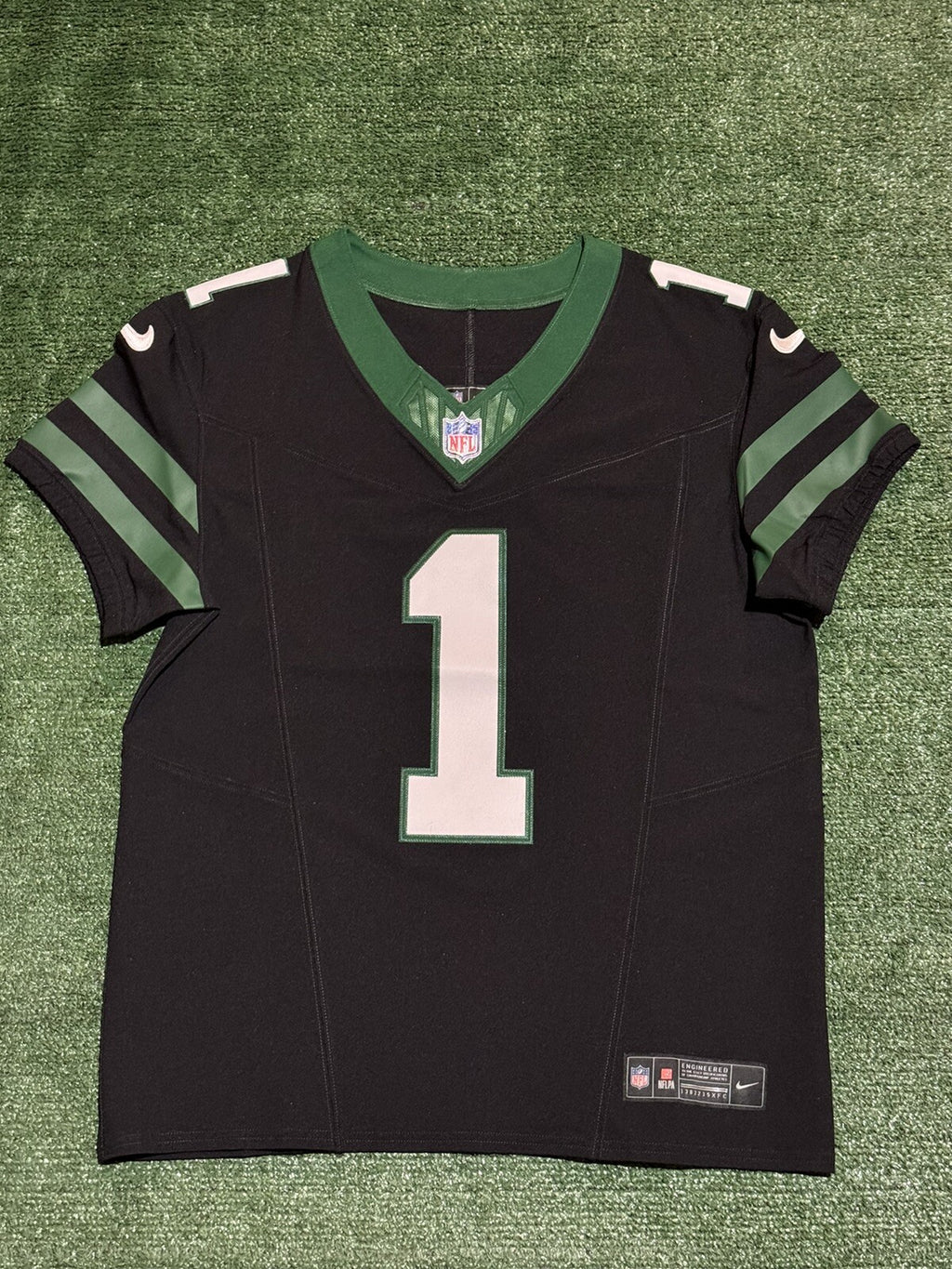 Sauce Gardner New York Jets Jersey #1 Nike Vapor Fuse Elite Black Size 40 (M) NFL
