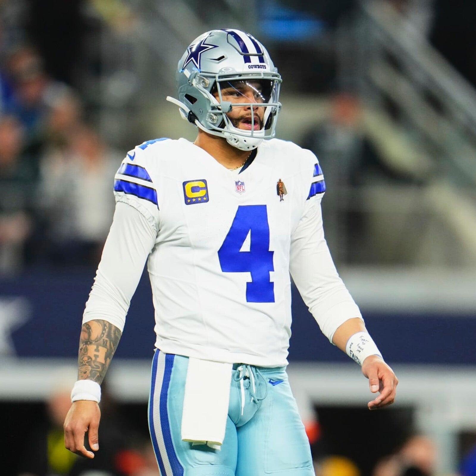 Dak Prescott Dallas Cowboys Jersey #4 Nike Vapor FUSE Elite White Size 44 (Large) NFL