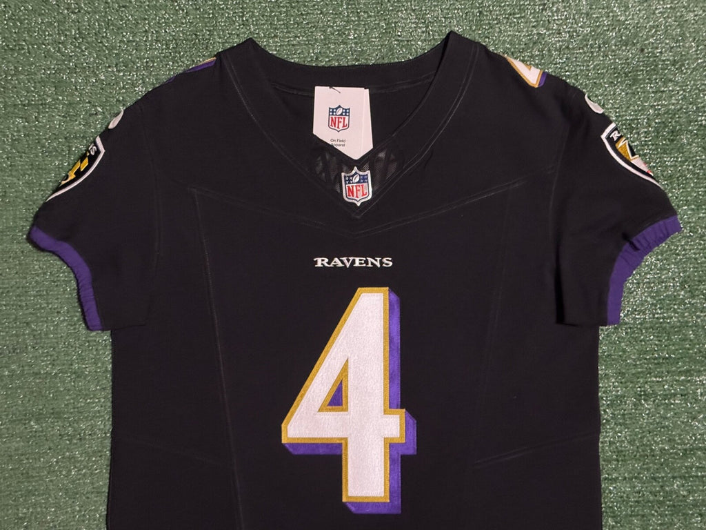 Zay Flowers Baltimore Ravens Jersey #4 Nike Vapor FUSE Elite Black Size 40 (M) NFL