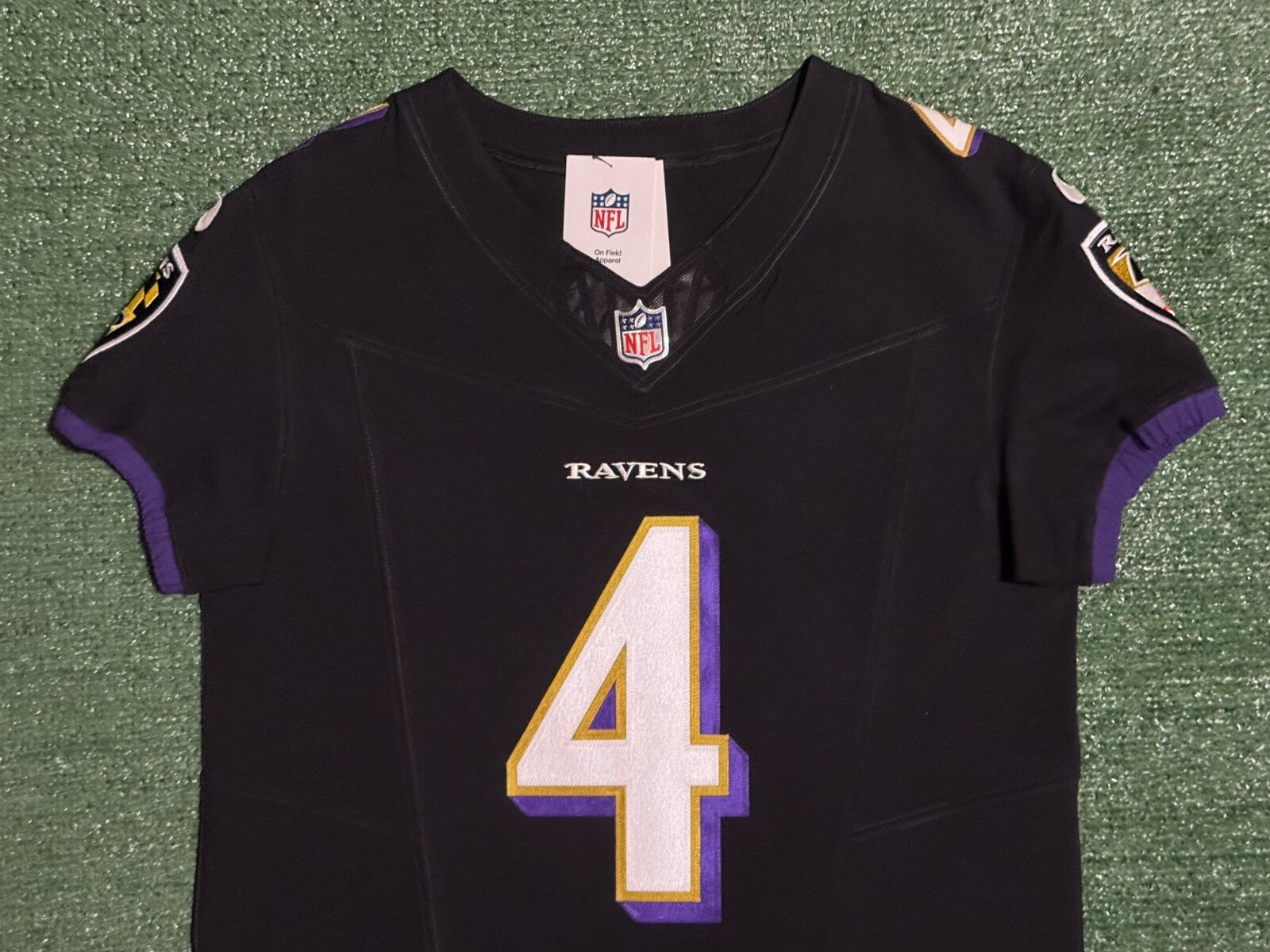 Zay Flowers Baltimore Ravens Jersey #4 Nike Vapor FUSE Elite Black Size 40 (M) NFL