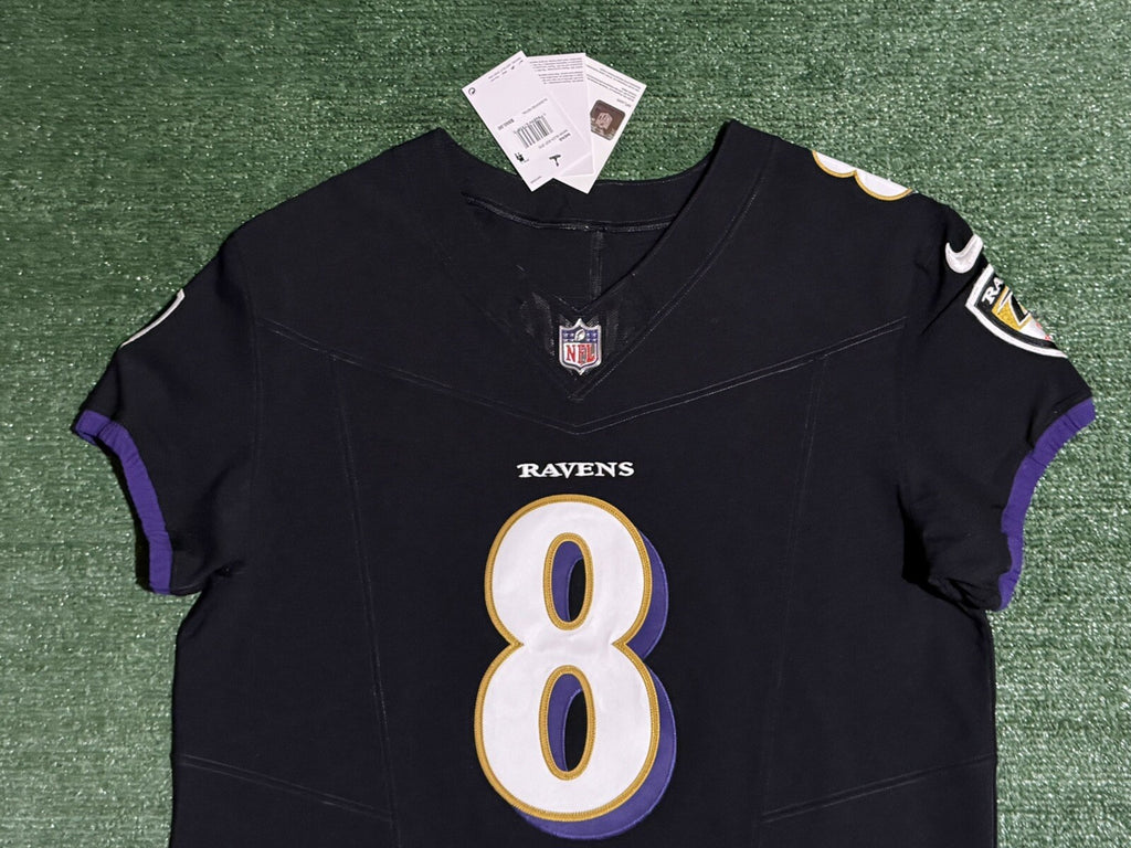 Lamar Jackson Baltimore Ravens Jersey #8 Nike Vapor FUSE Elite Black Size 44 (L) NFL