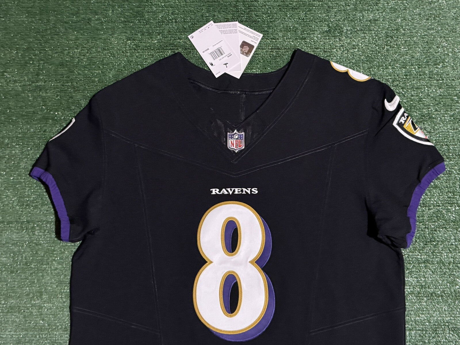 Lamar Jackson Baltimore Ravens Jersey #8 Nike Vapor FUSE Elite Black Size 44 (L) NFL