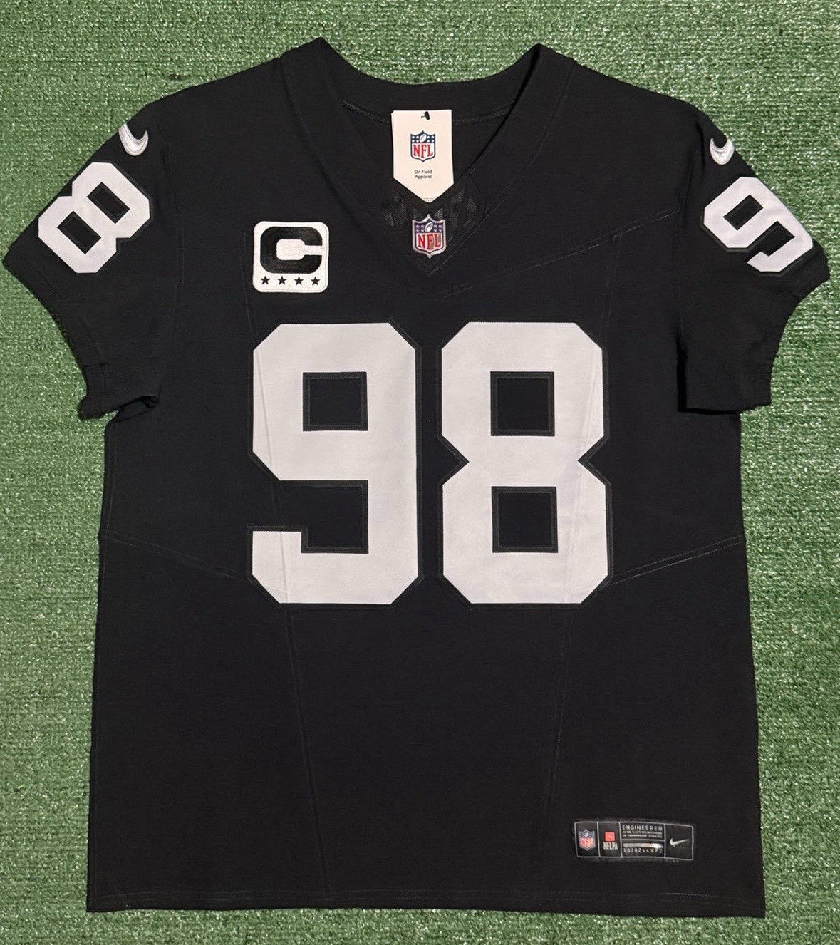 Maxx Crosby Las Vegas Raiders Jersey #98 Nike Vapor Fuse Elite Black Size 44 (L) NFL