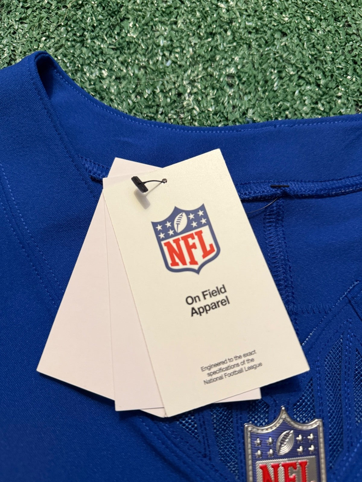 Jaxson Dart New York Giants Jersey #6 Nike Vapor FUSE Elite Blue size 44 (Large) NFL