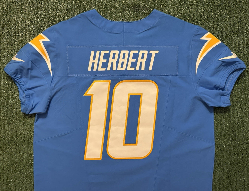 Justin Herbert Los Angeles Chargers Jersey #10 Nike Vapor Fuse Elite Blue Size 48 (XL) NFL
