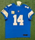 Amon Ra St Brown Detroit Lions Jersey #14 Nike Vapor FUSE Elite Blue Size 44 (Large) NFL
