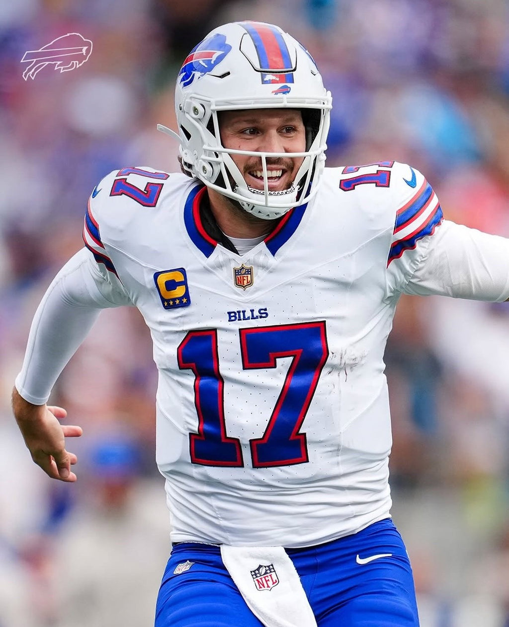 Josh Allen Buffalo Bills Jersey #17 Nike Vapor Fuse Elite White Size 40 (M) NFL