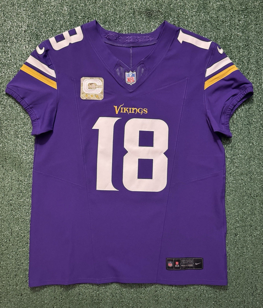 Justin Jefferson Minnesota Vikings Jersey #18 Nike Vapor FUSE Elite Purple Size 44 (Large) NFL