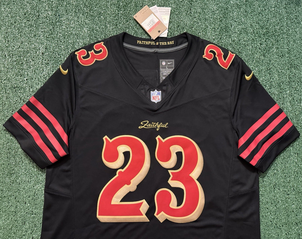 Christian McCaffrey San Francisco 49ers Jersey #23 Rivalry Limited Black Size (Large) NFL